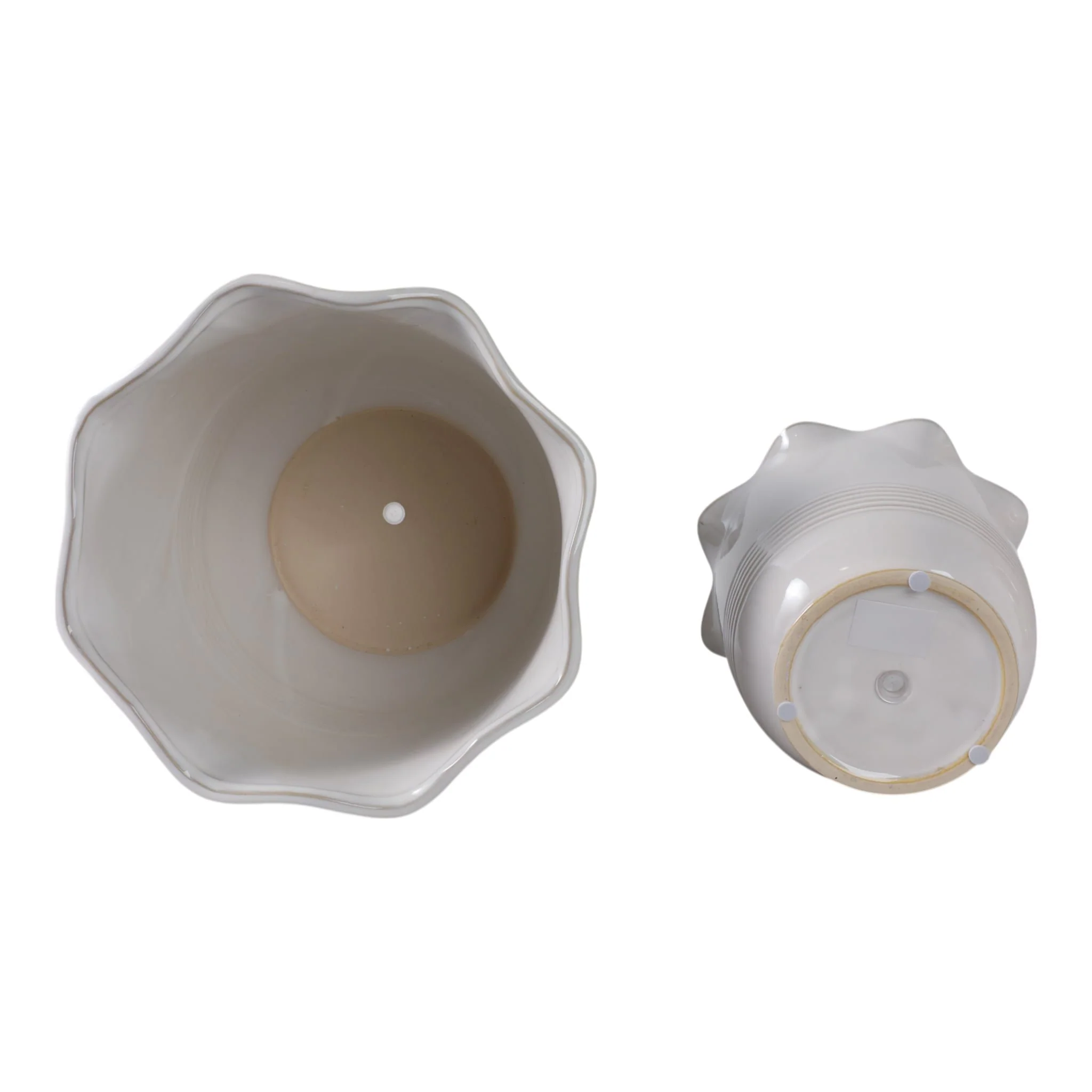S/2 8/11" Ruffle Edge Planter, Ivory - Image 6
