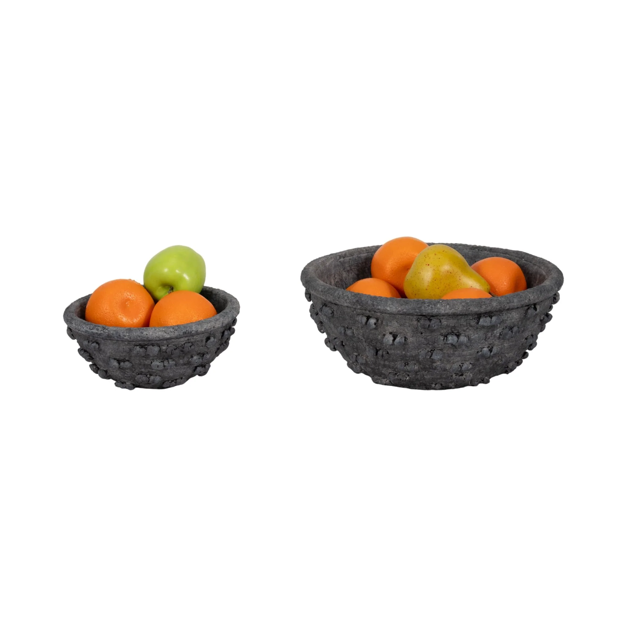 S/2 8/12" Textured Knobby Knot Bowls, Black - Image 2