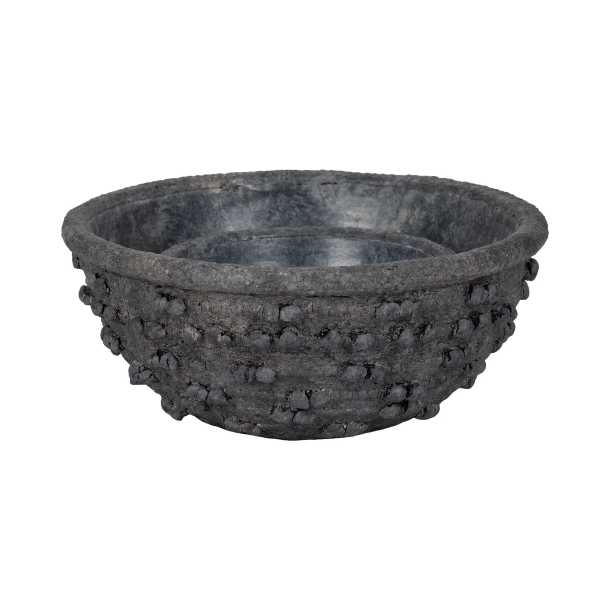 S/2 8/12" Textured Knobby Knot Bowls, Black - Image 4