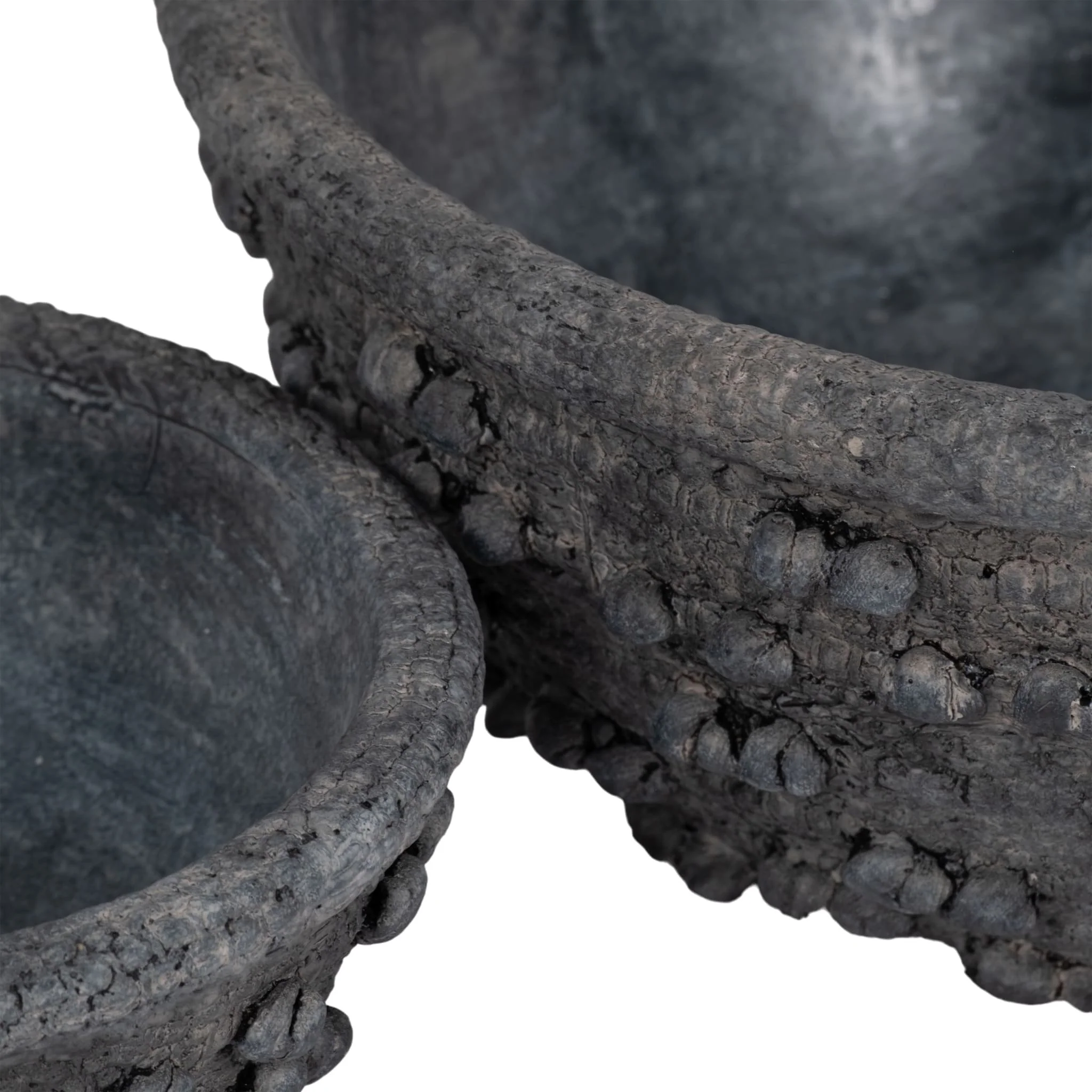 S/2 8/12" Textured Knobby Knot Bowls, Black - Image 5