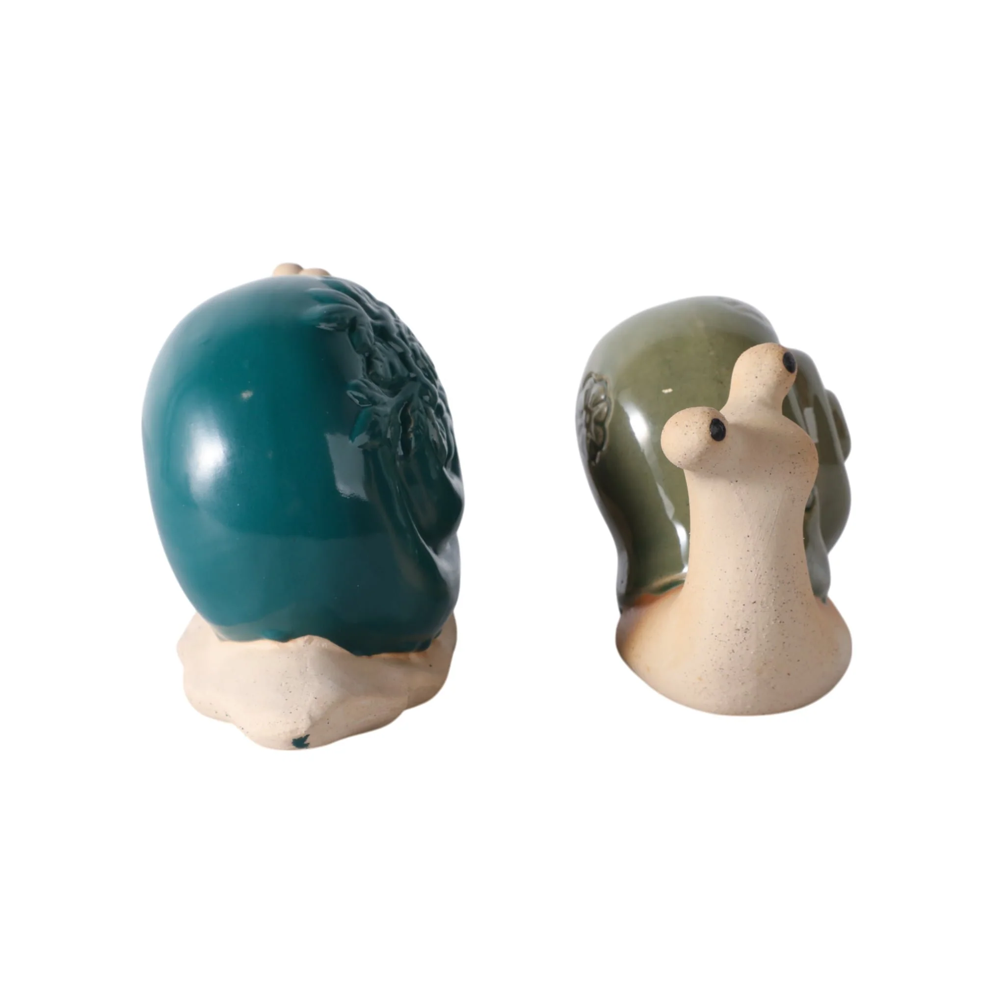 S/2 8" Flower Snails, Blue/green - Image 3