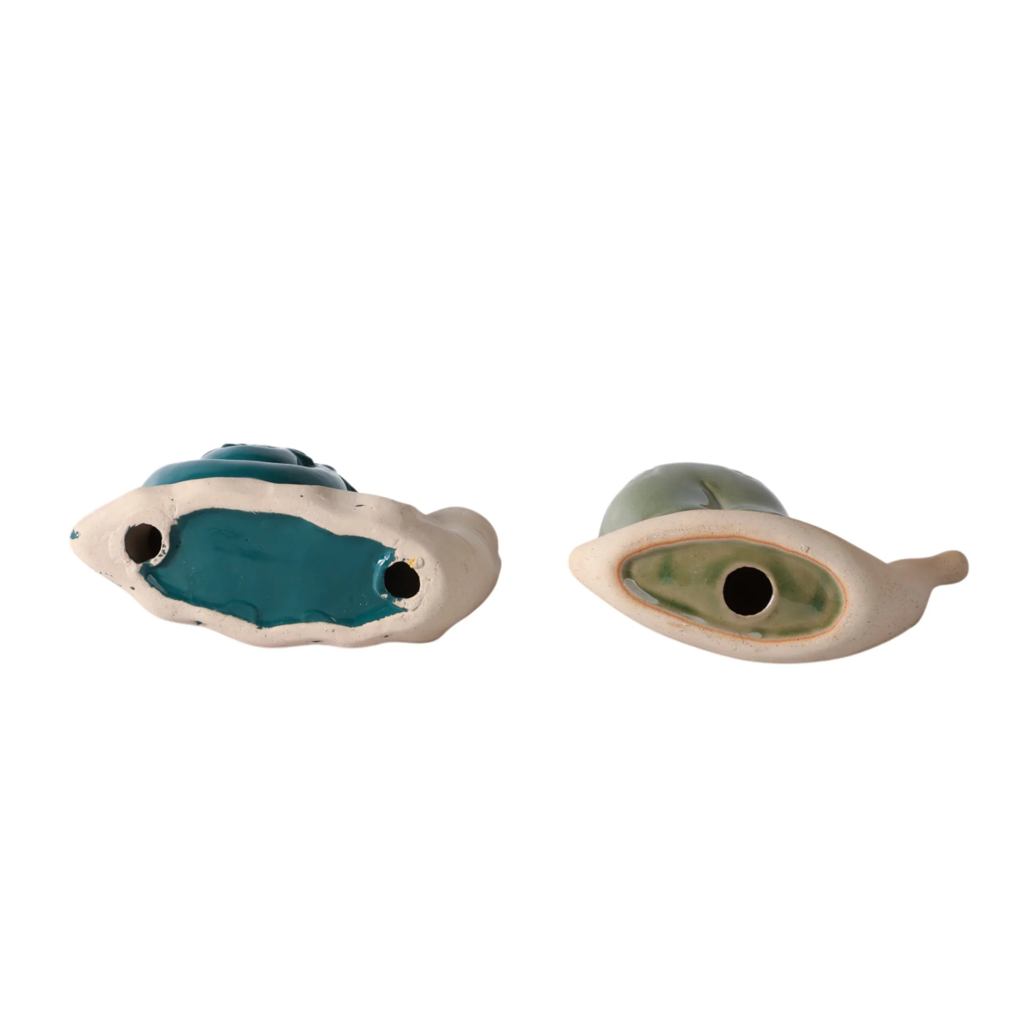 S/2 8" Flower Snails, Blue/green - Image 5