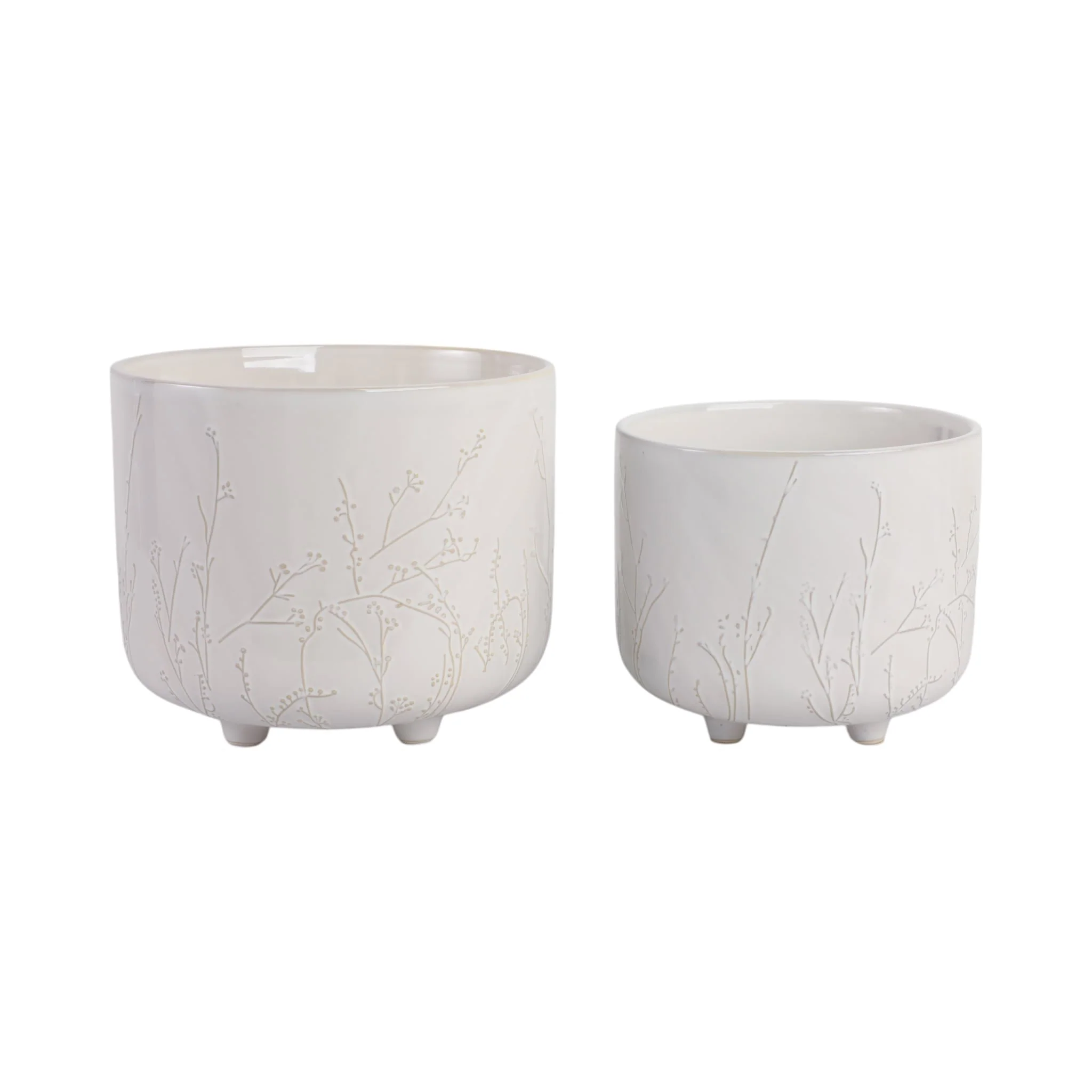 S/2 9/11" Blooming Branches Planters, Ivory - Image 2