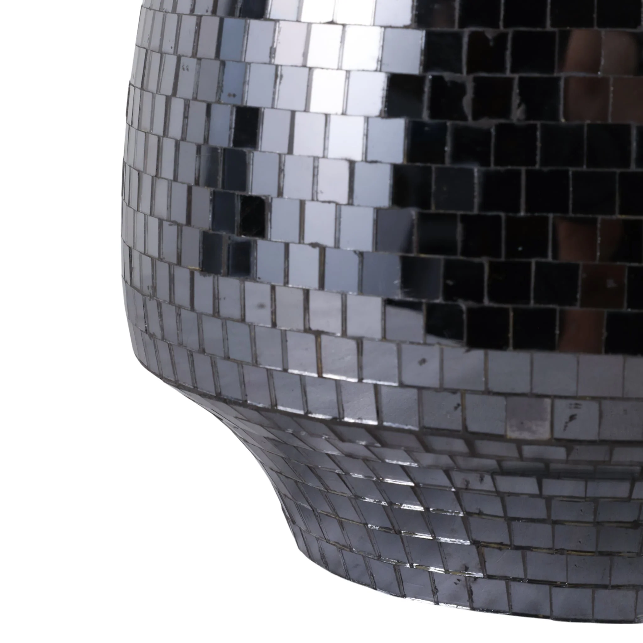 S/2 9/11" Curved Disco Mosaic Planter, Black - Image 4