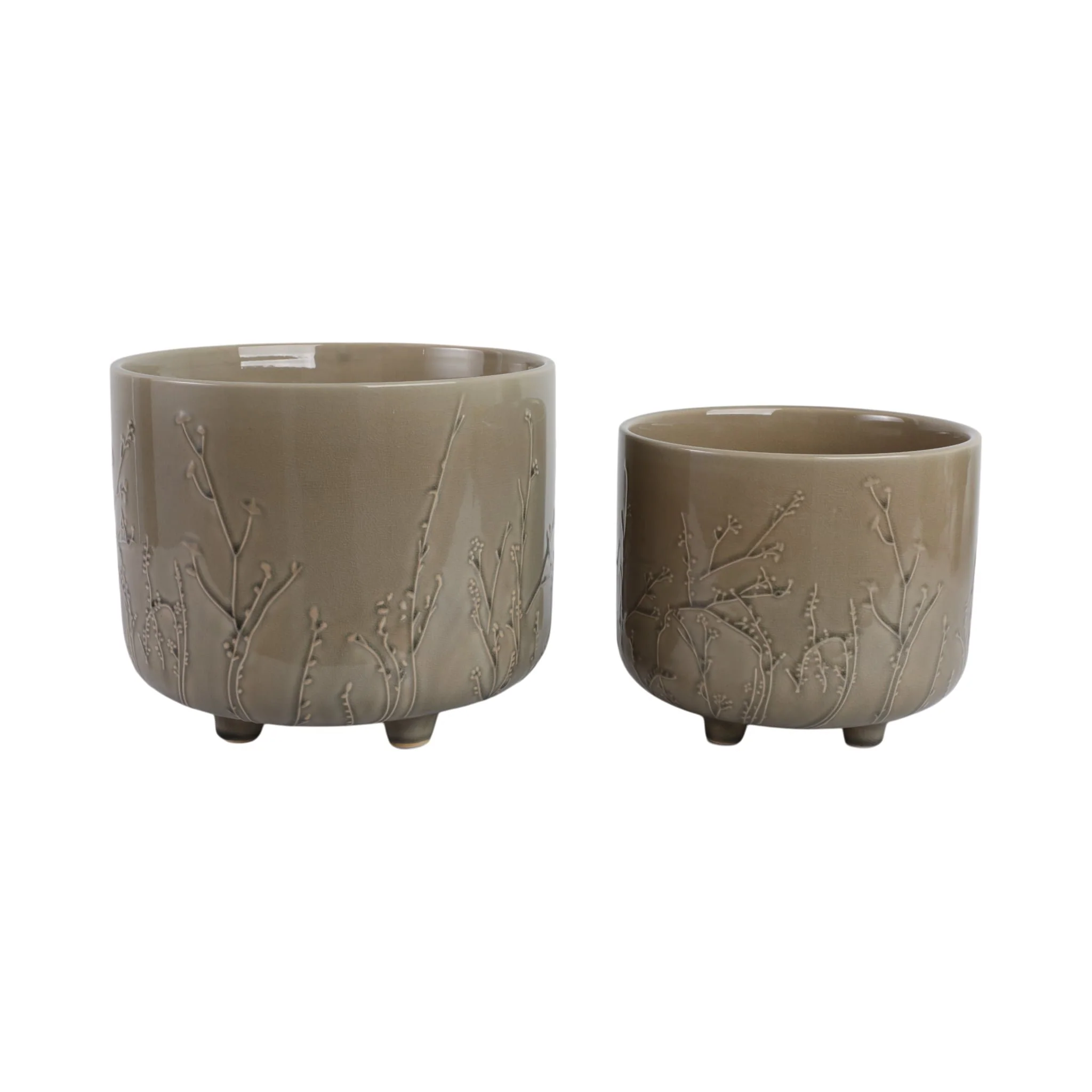 S/2 9/11" Flower Branches Planters, Cream - Image 2
