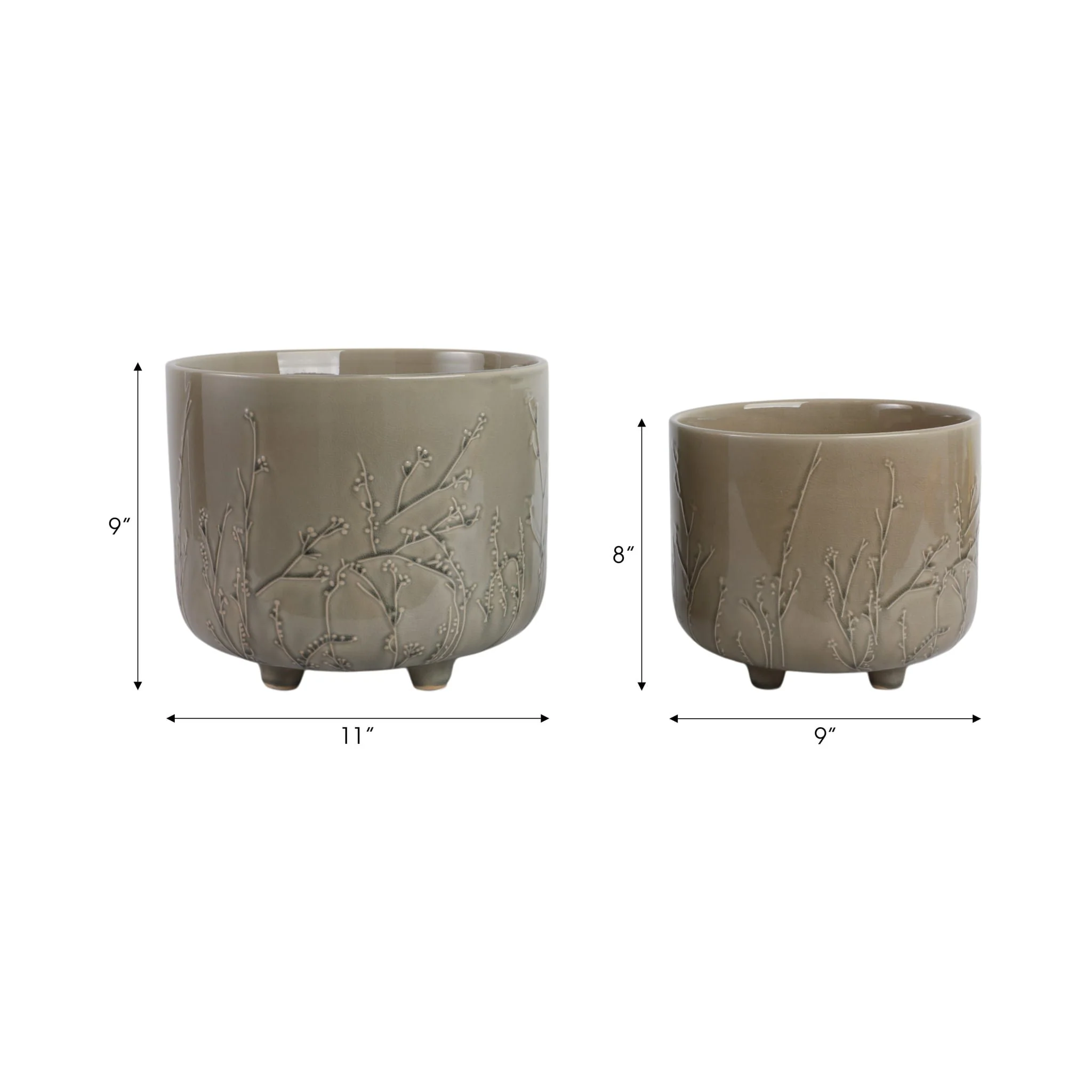 S/2 9/11" Flower Branches Planters, Cream - Image 7