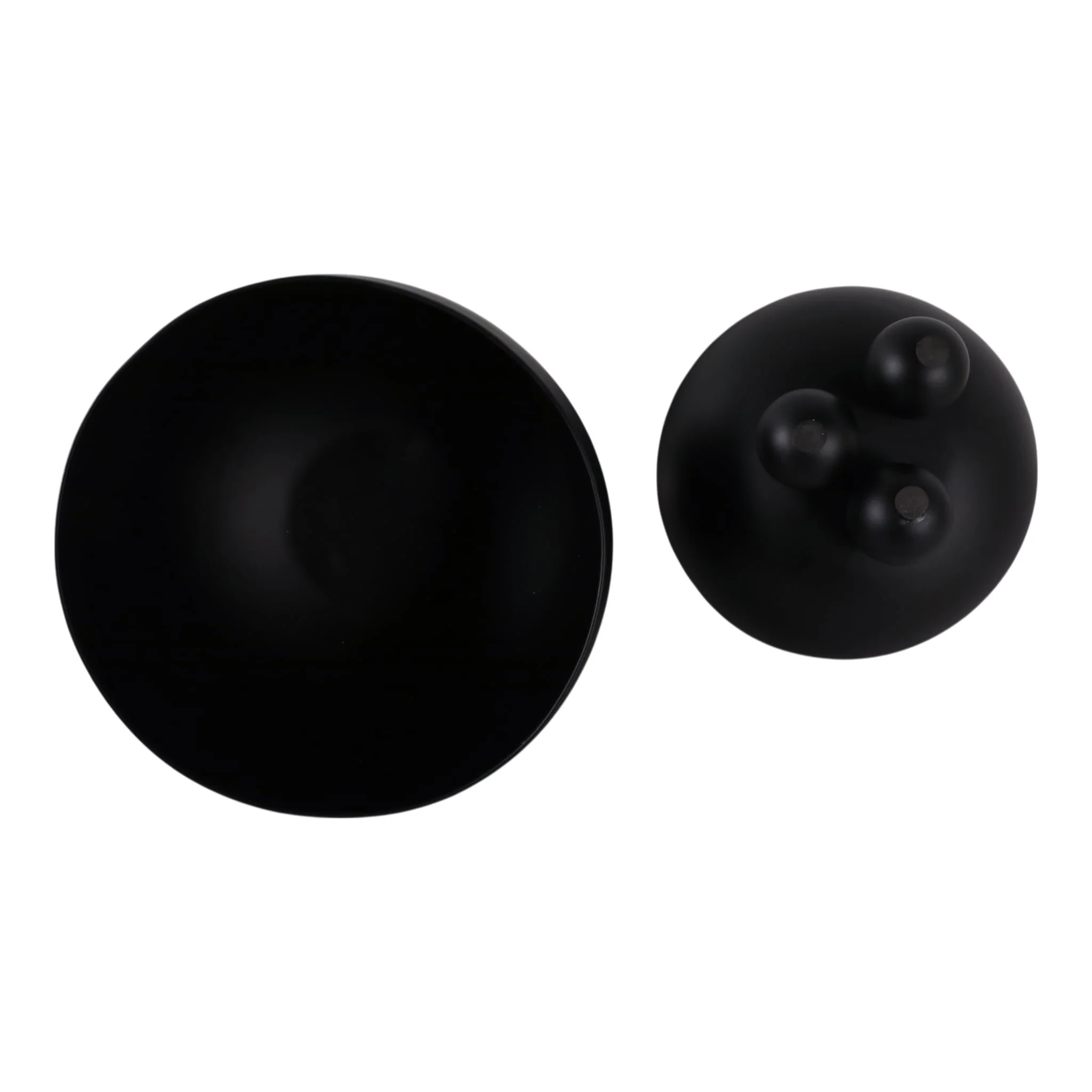 S/2 9/11" Metal Bowl Planter With Ball Feet, Black - Image 5