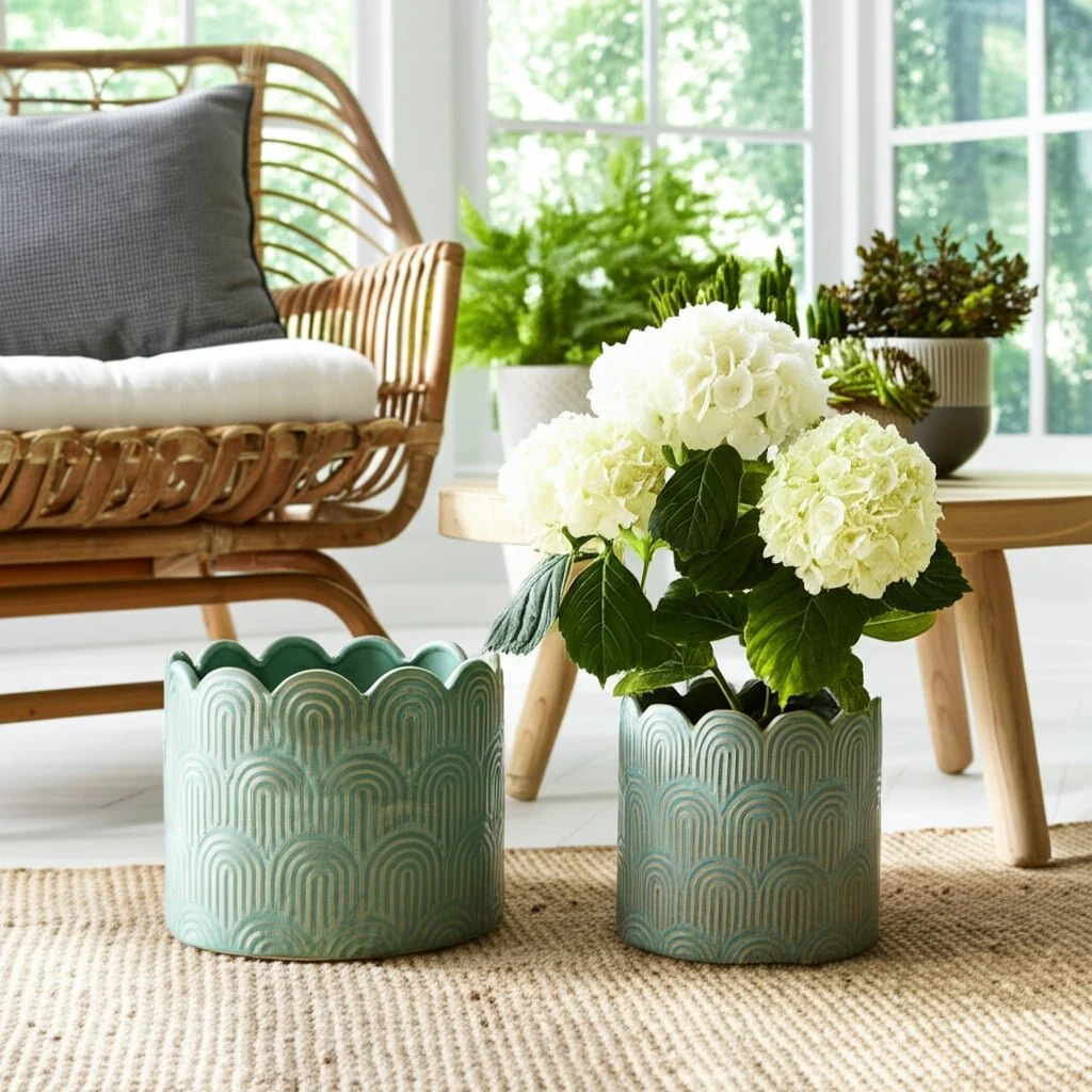 S/2 9/12"  Arch Planters, Sage Green - Image 10