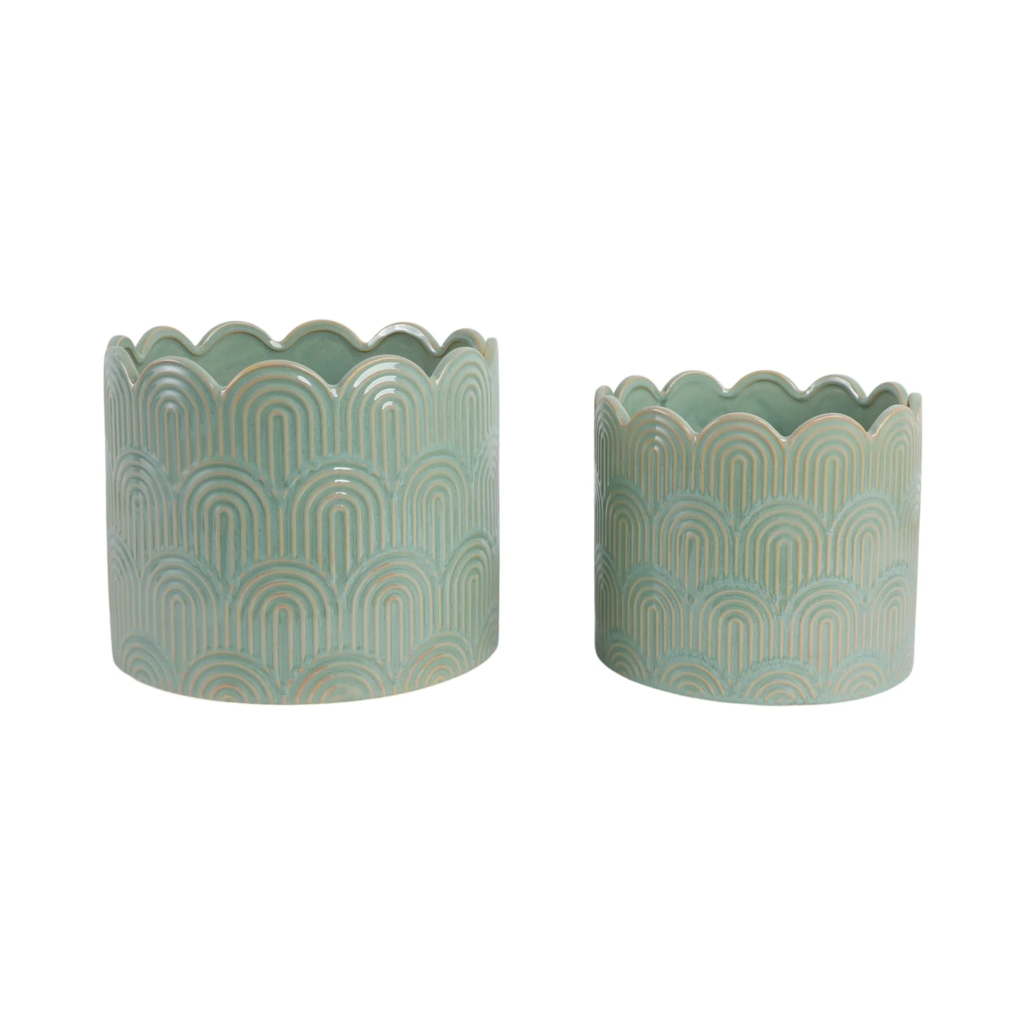 S/2 9/12"  Arch Planters, Sage Green - Image 2
