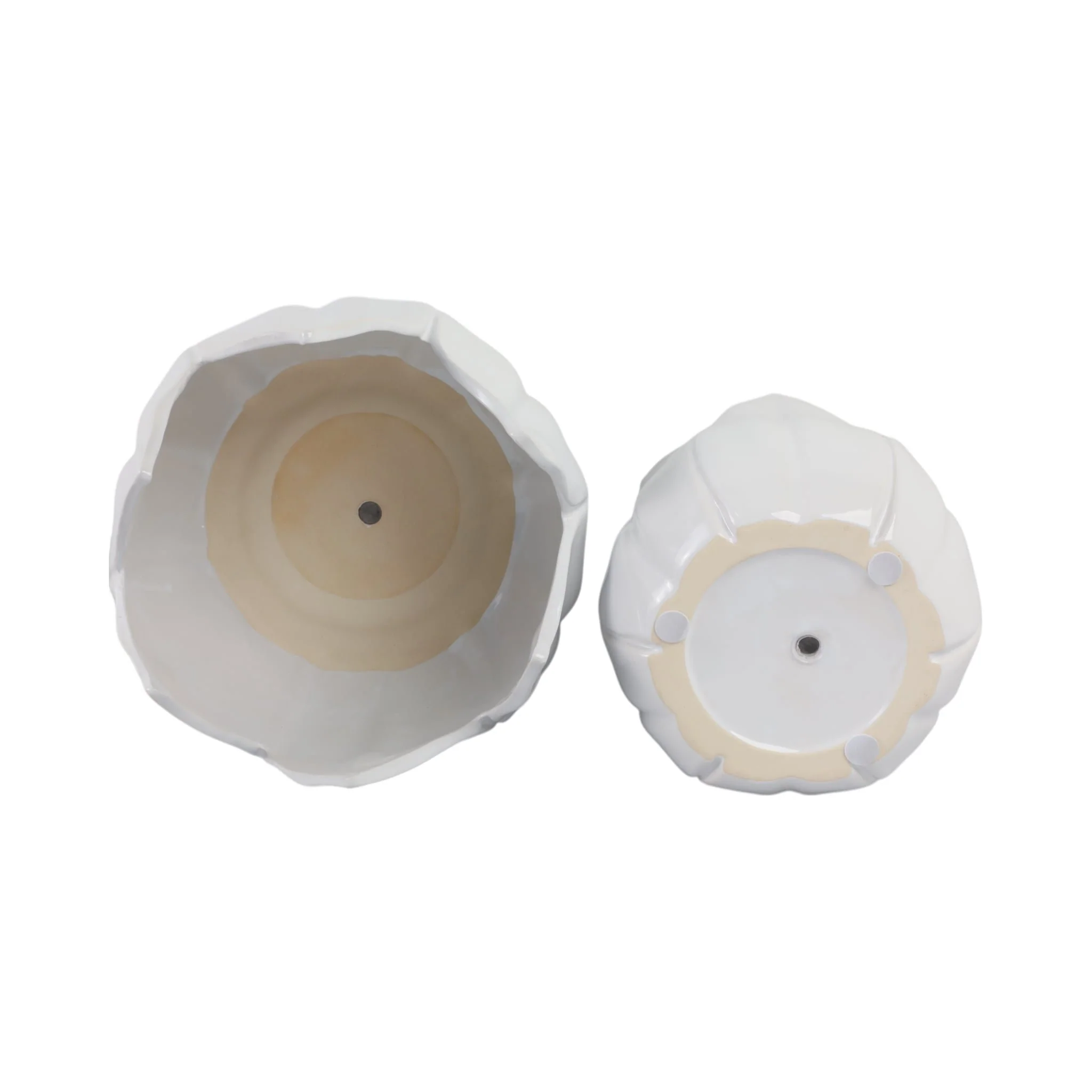 S/2 9/12" Petal Planters, White - Image 6
