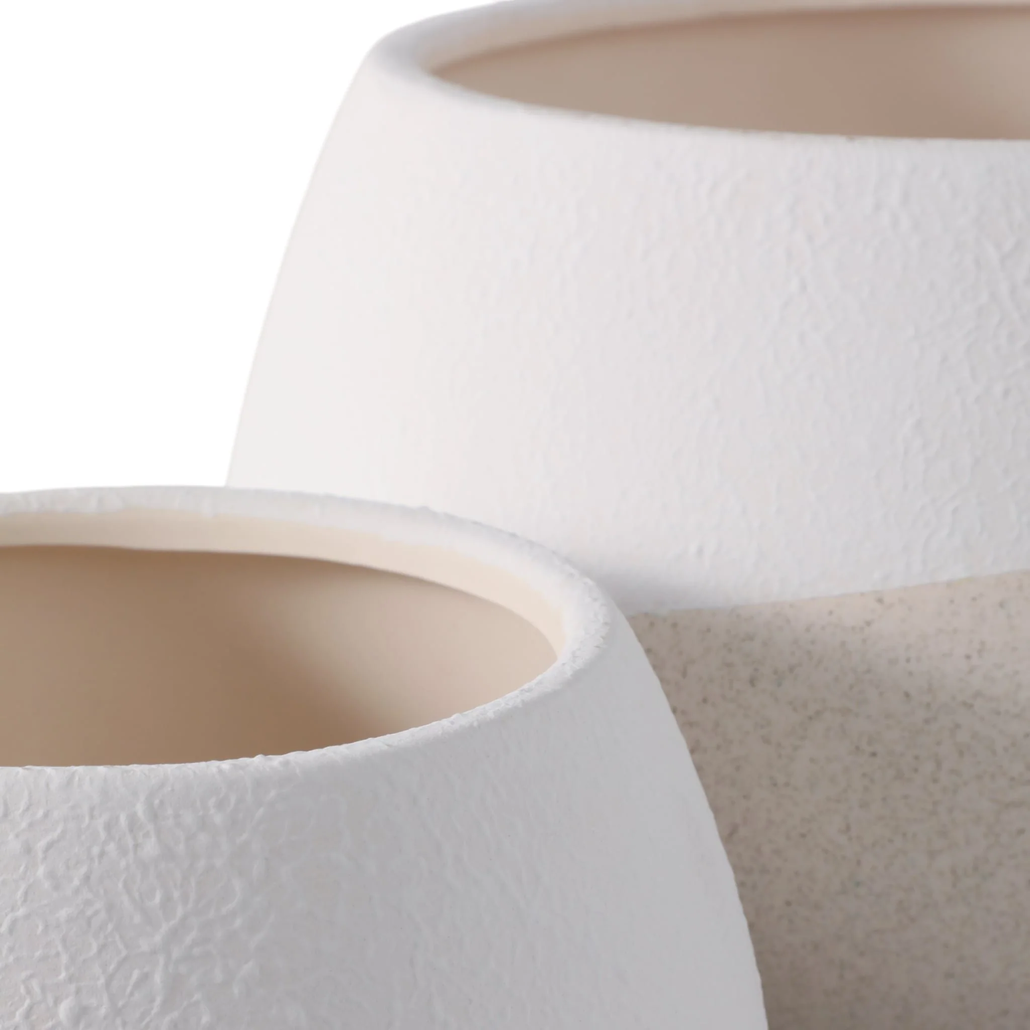 S/2 9/12" Textured Half-dipped Planters,wht/tan - Image 5