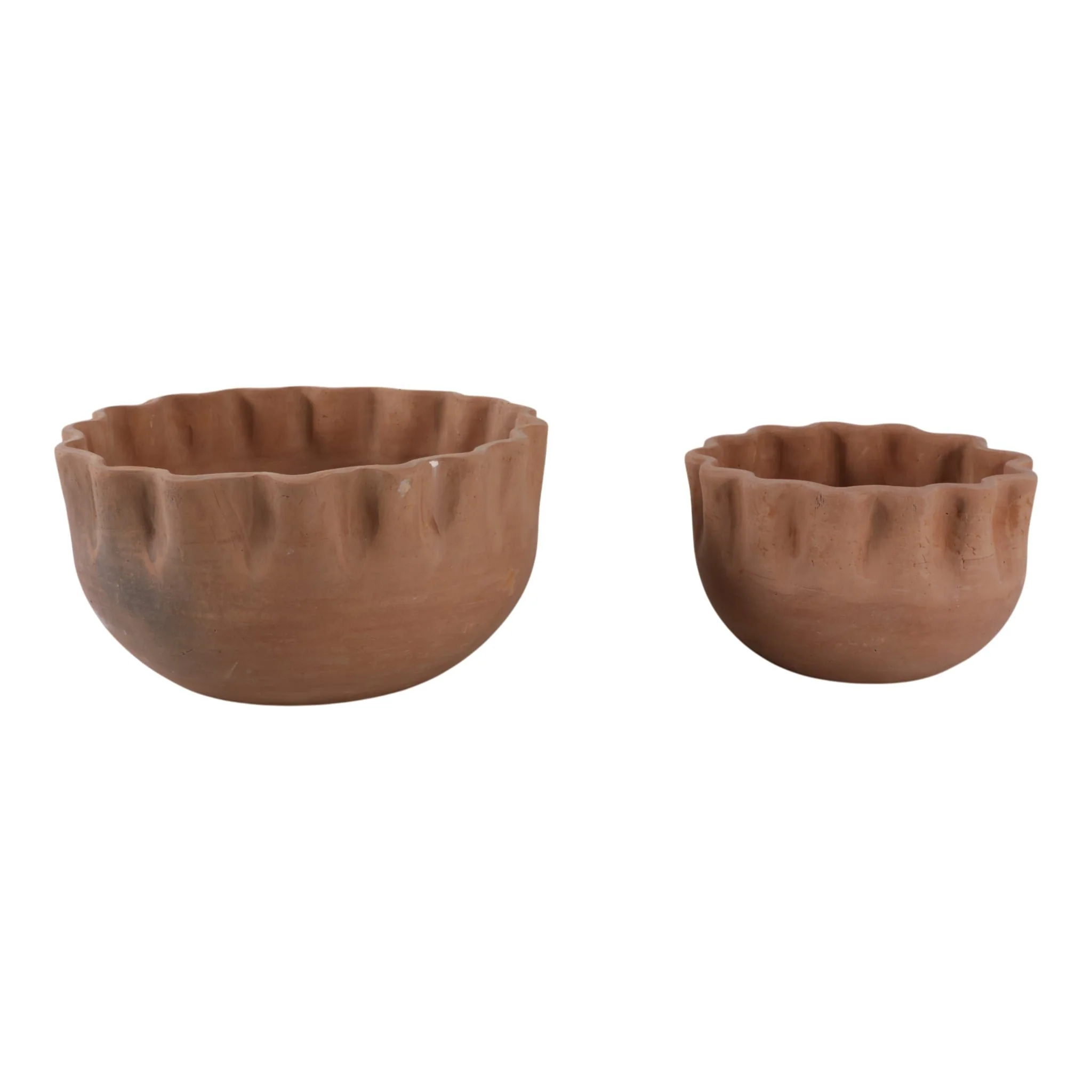 S/2 9/13" Terracotta Planters, Natural - Image 3