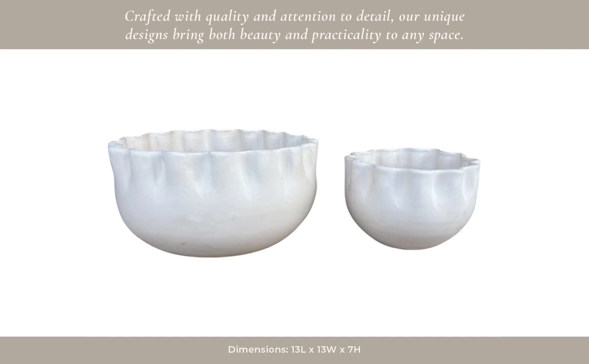 S/2 9/13"terracotta Planters, White - Image 10