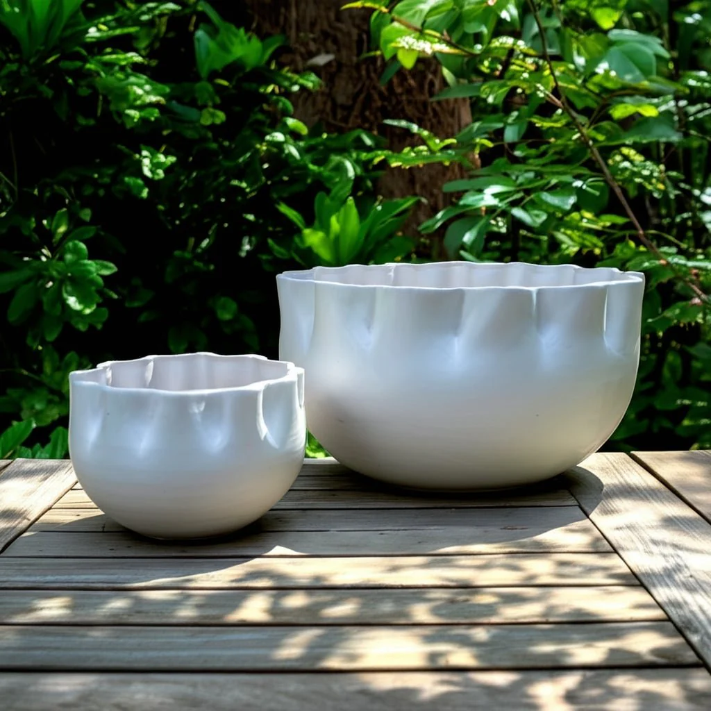 S/2 9/13"terracotta Planters, White - Image 9