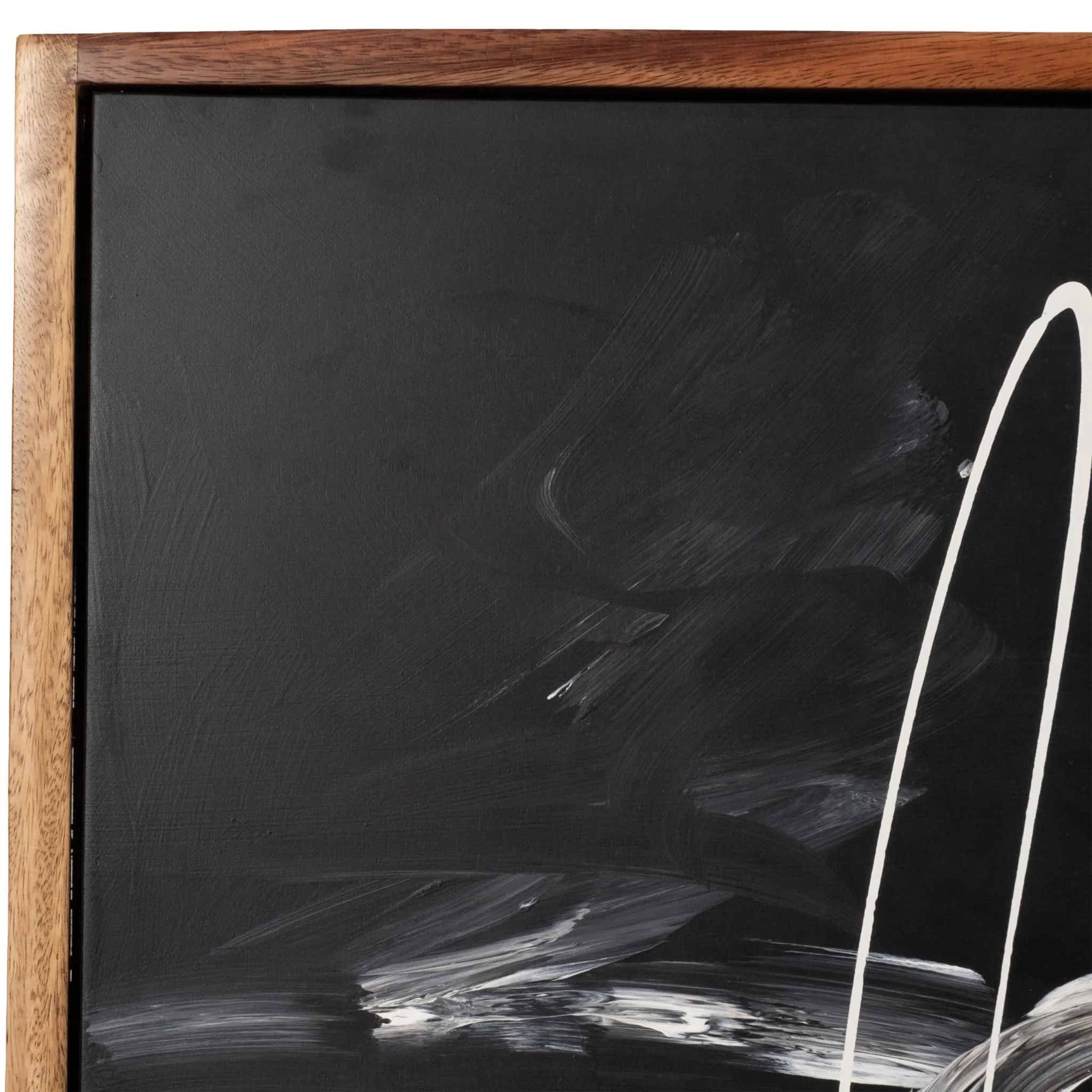 S/2 95x59 Hand Painted Contemporary Art, Black/wht - Image 5