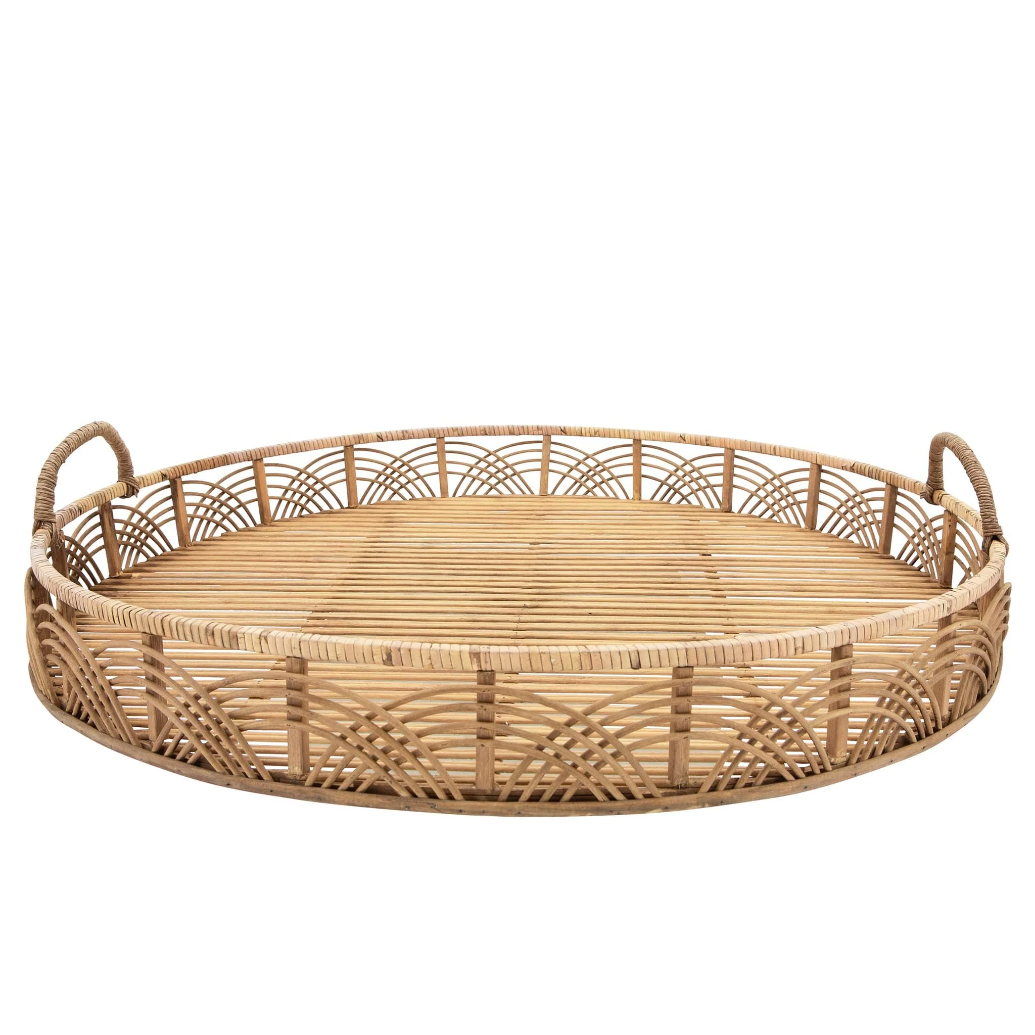 S/2 Bamboo 24/30" Round Trays, Natural - Image 2
