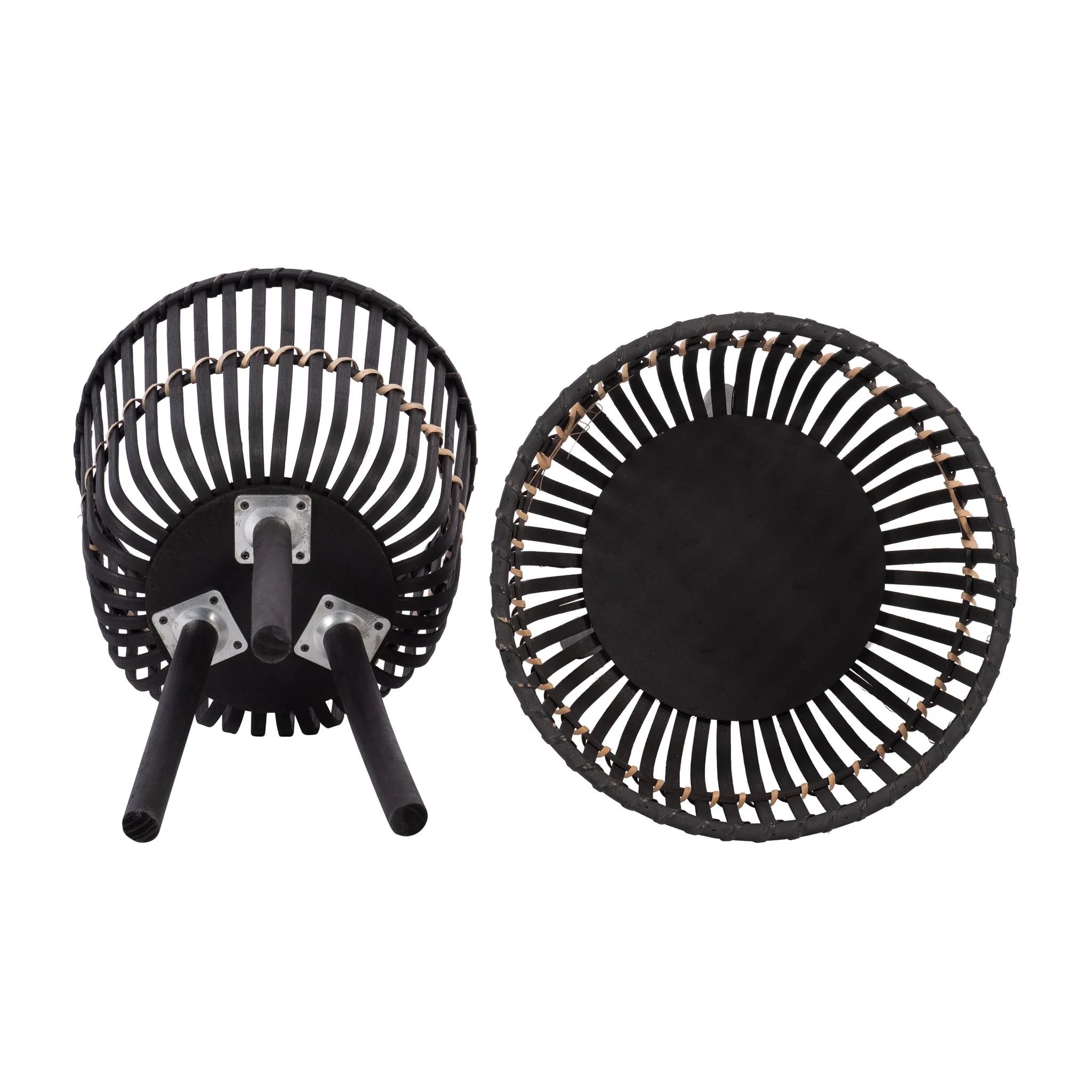 S/2 Bamboo Footed Planters 10/12", Black - Image 7