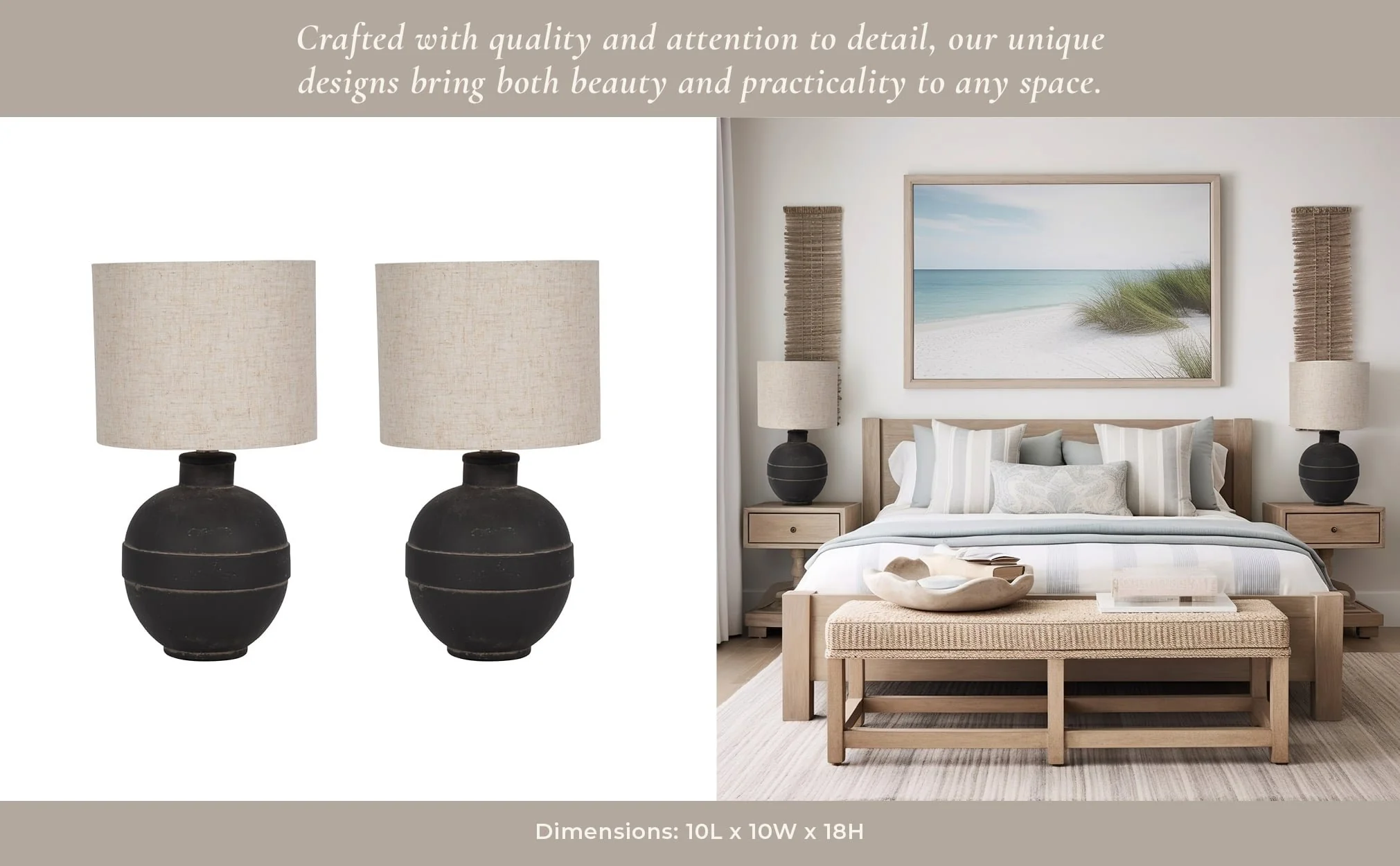 S/2 Ceramic 18" Table Lamp, Dk Gray - Image 11