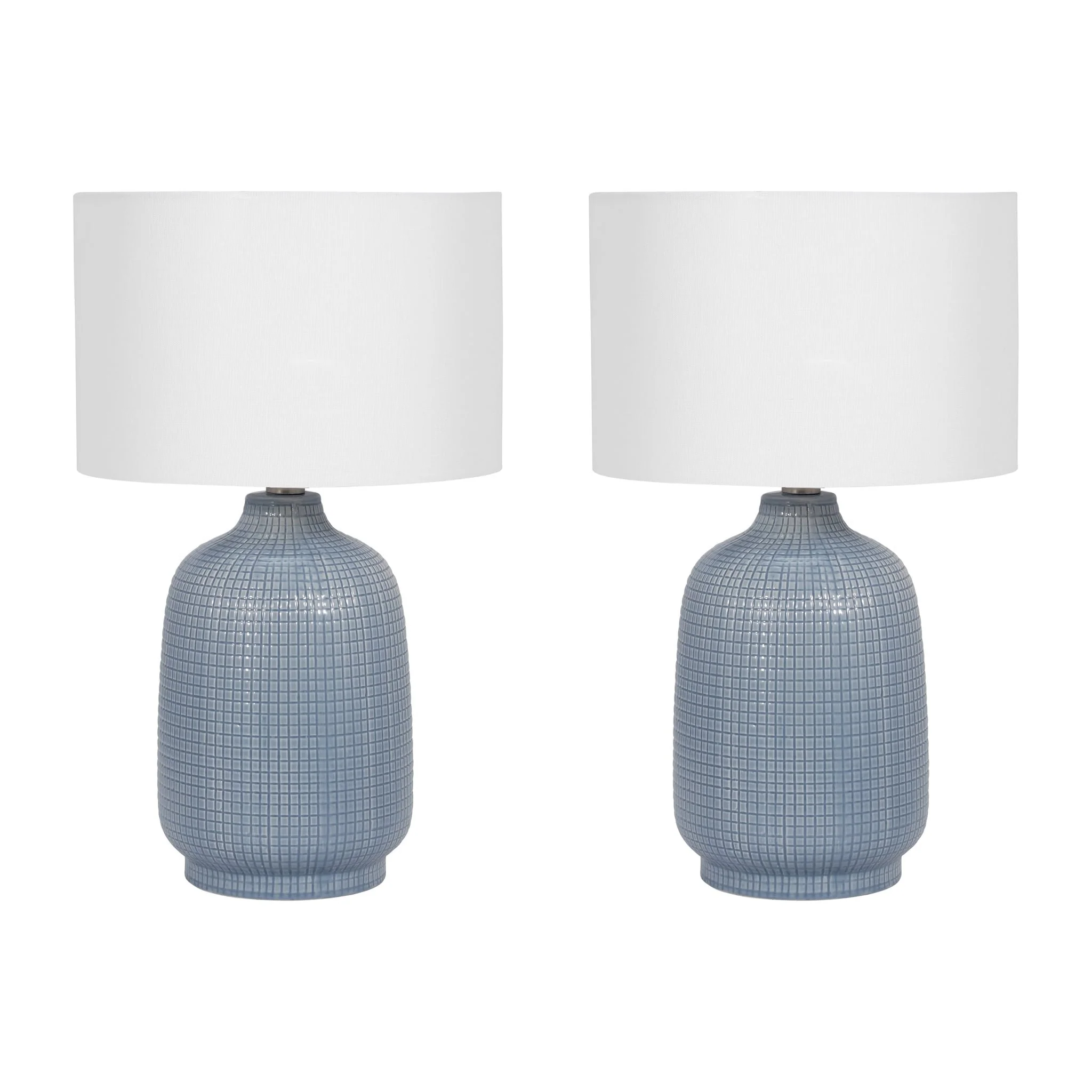 S/2 Ceramic 19" Table Lamp, Lt Blue - Image 2