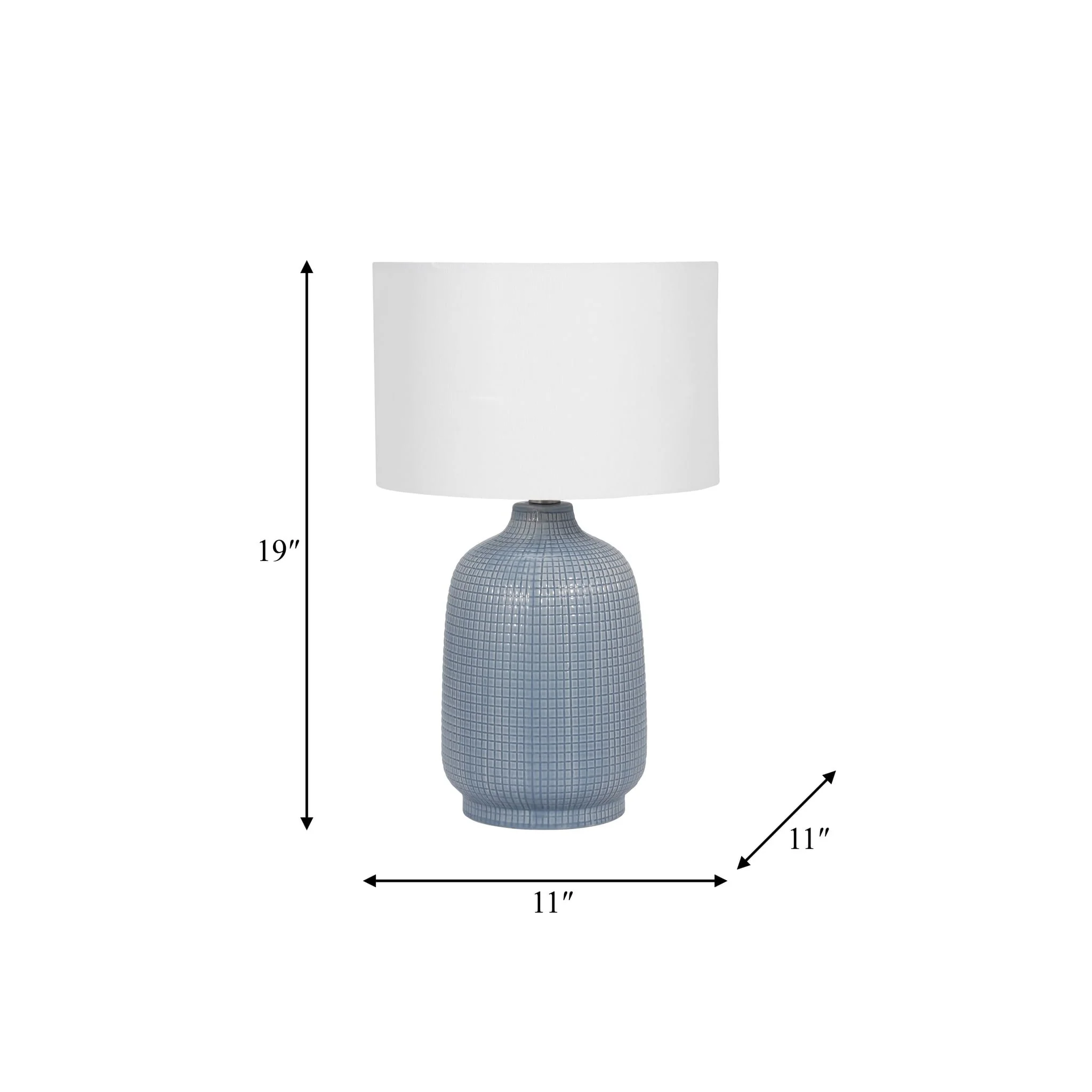 S/2 Ceramic 19" Table Lamp, Lt Blue - Image 9