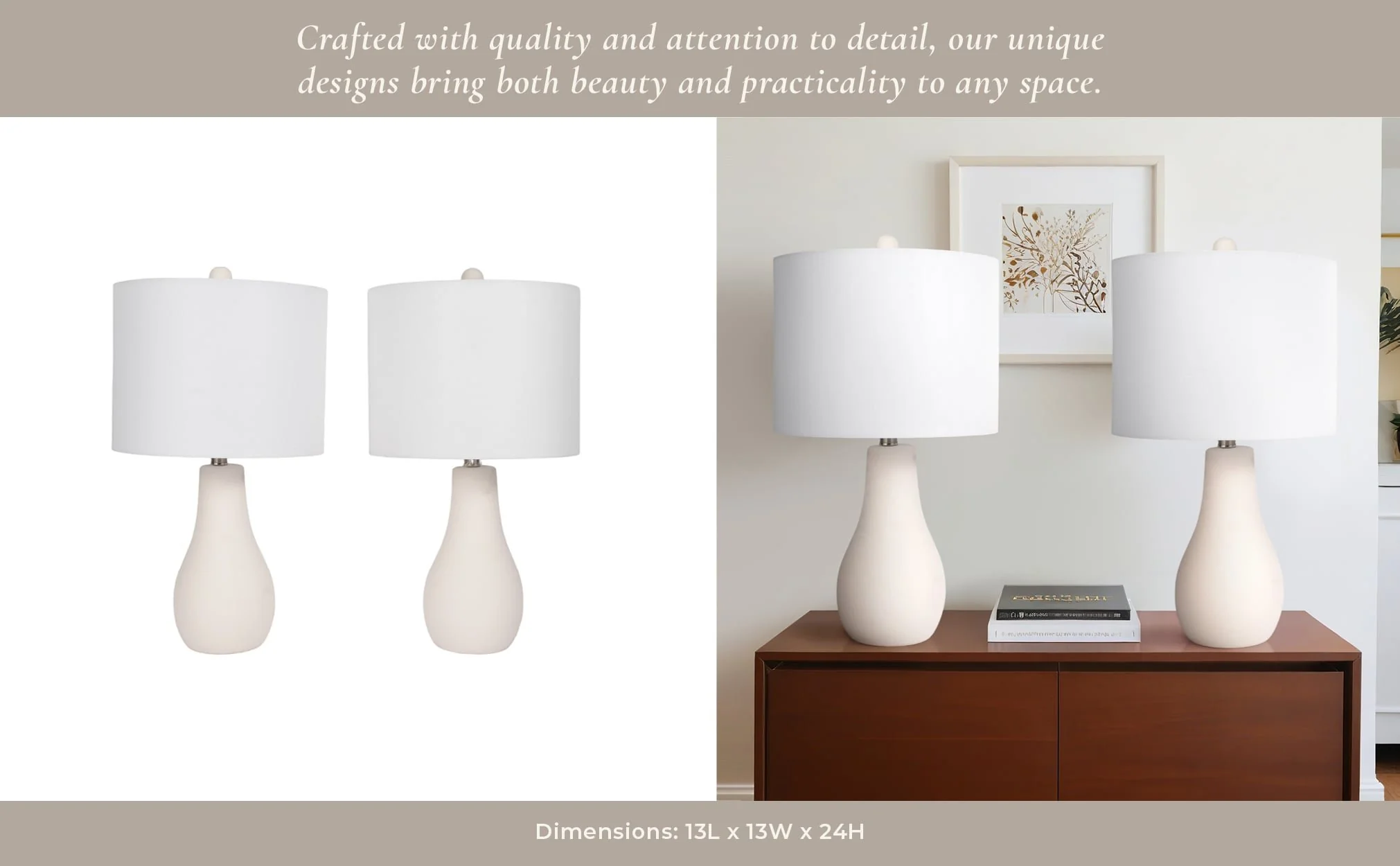 S/2 Ceramic 24" Table Lamp, White - Image 13