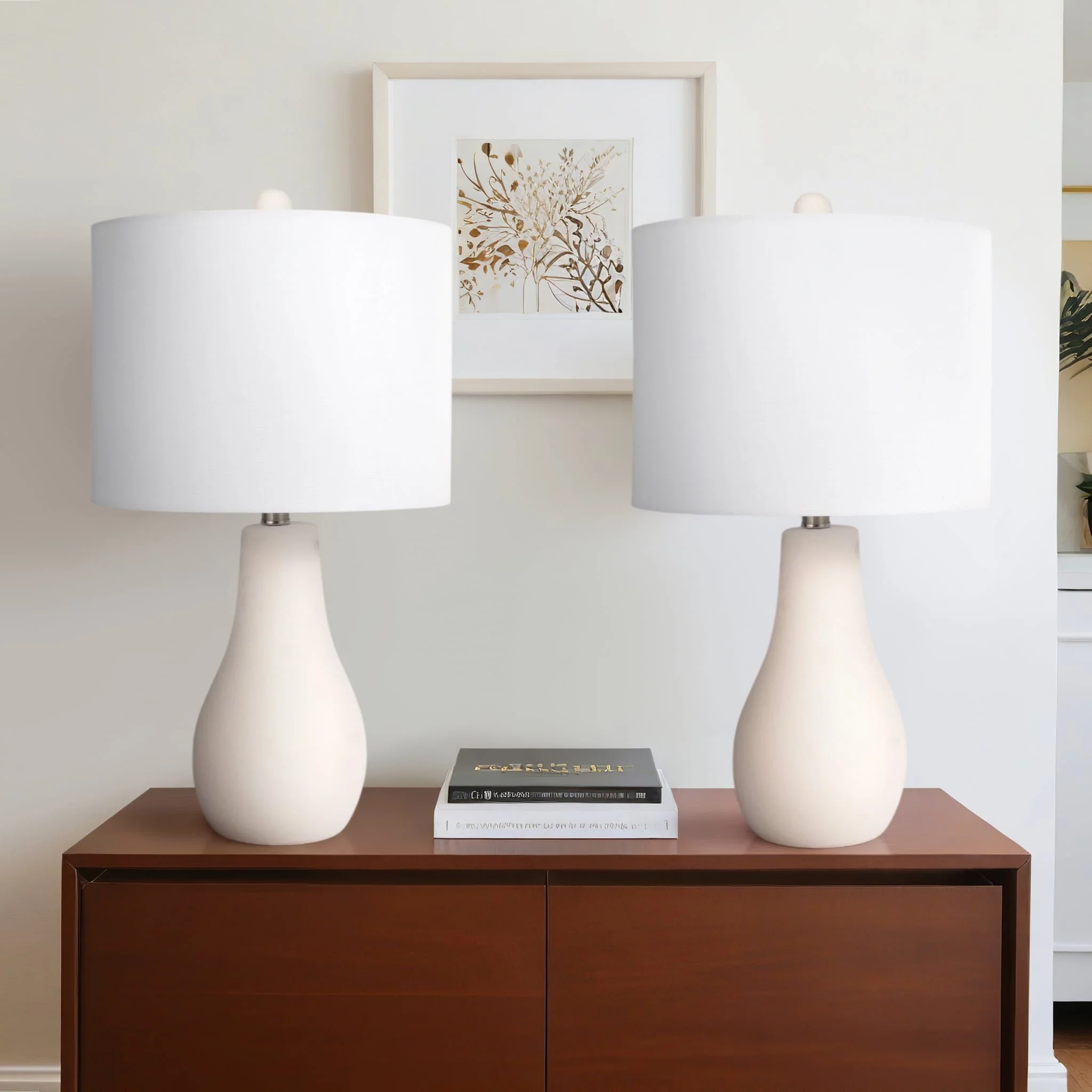S/2 Ceramic 24" Table Lamp, White - Image 9