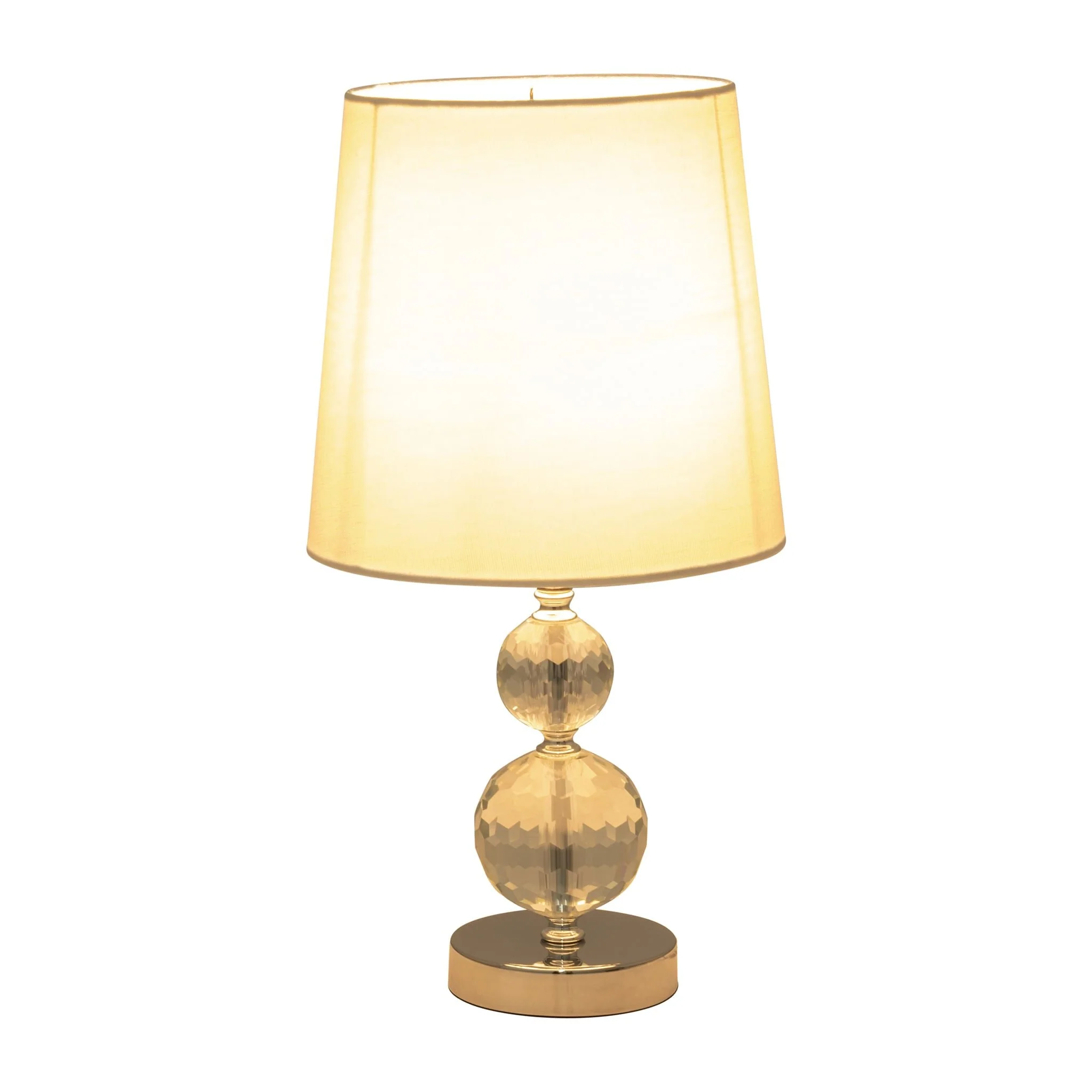 S/2 Crystal 19" Faceted Table Lamp, Silver - Image 2