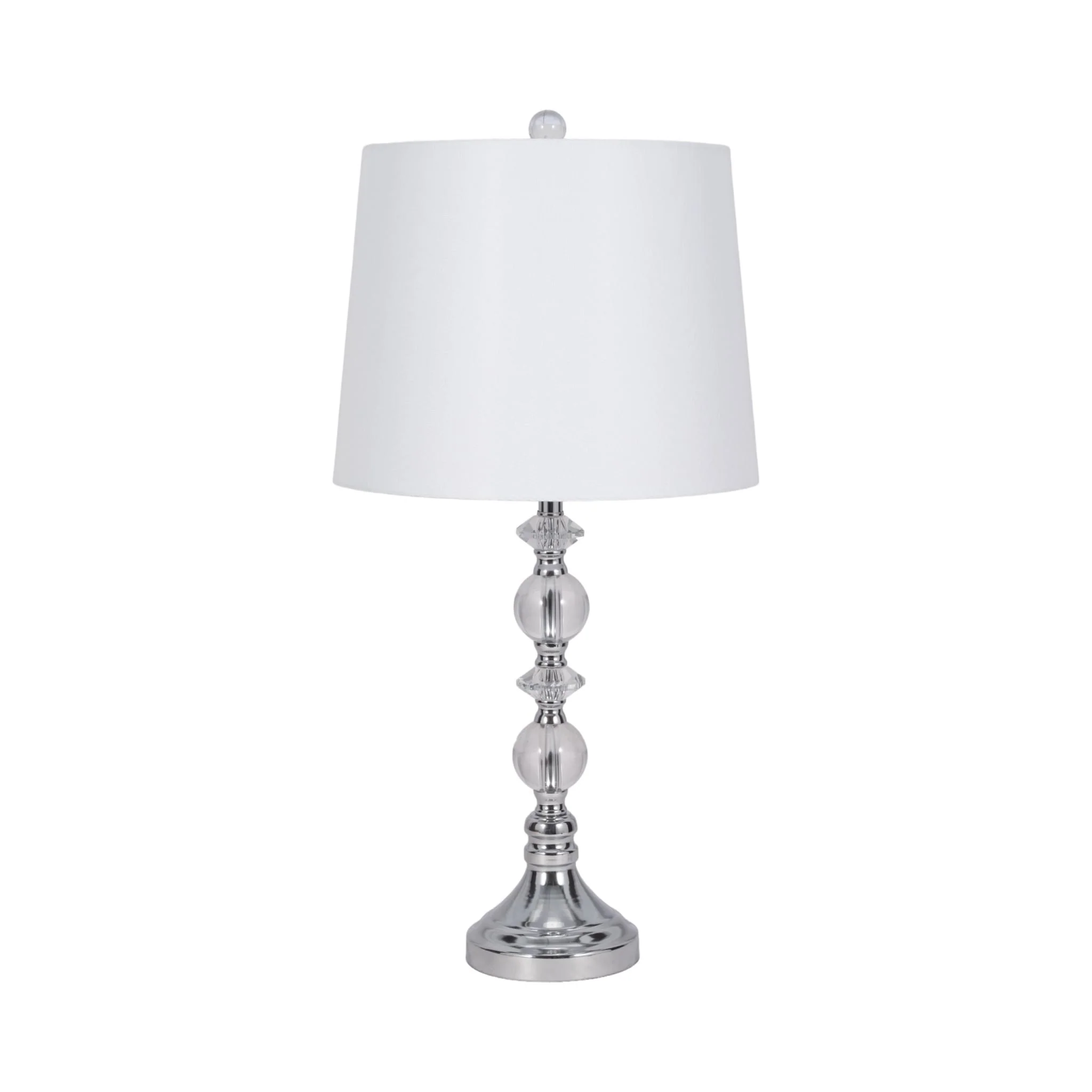 S/2 Crystal 26" Table Lamp, Silver - Image 6