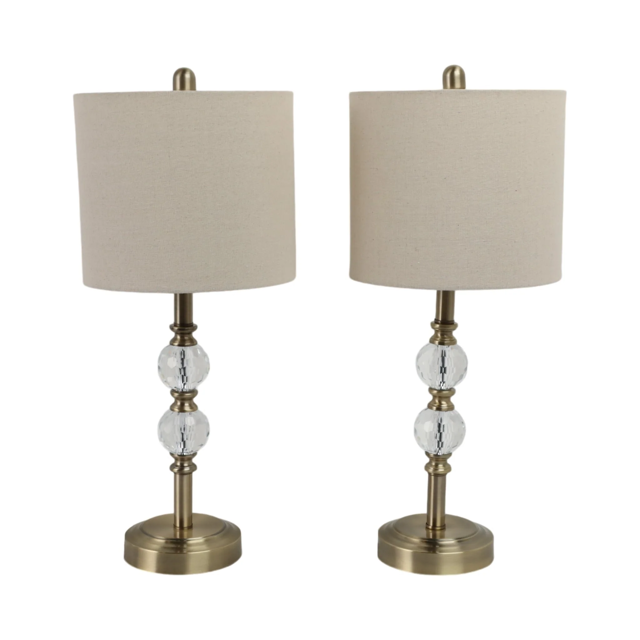 S/2, Crystal 26" Table Lamps, Gold - Image 3