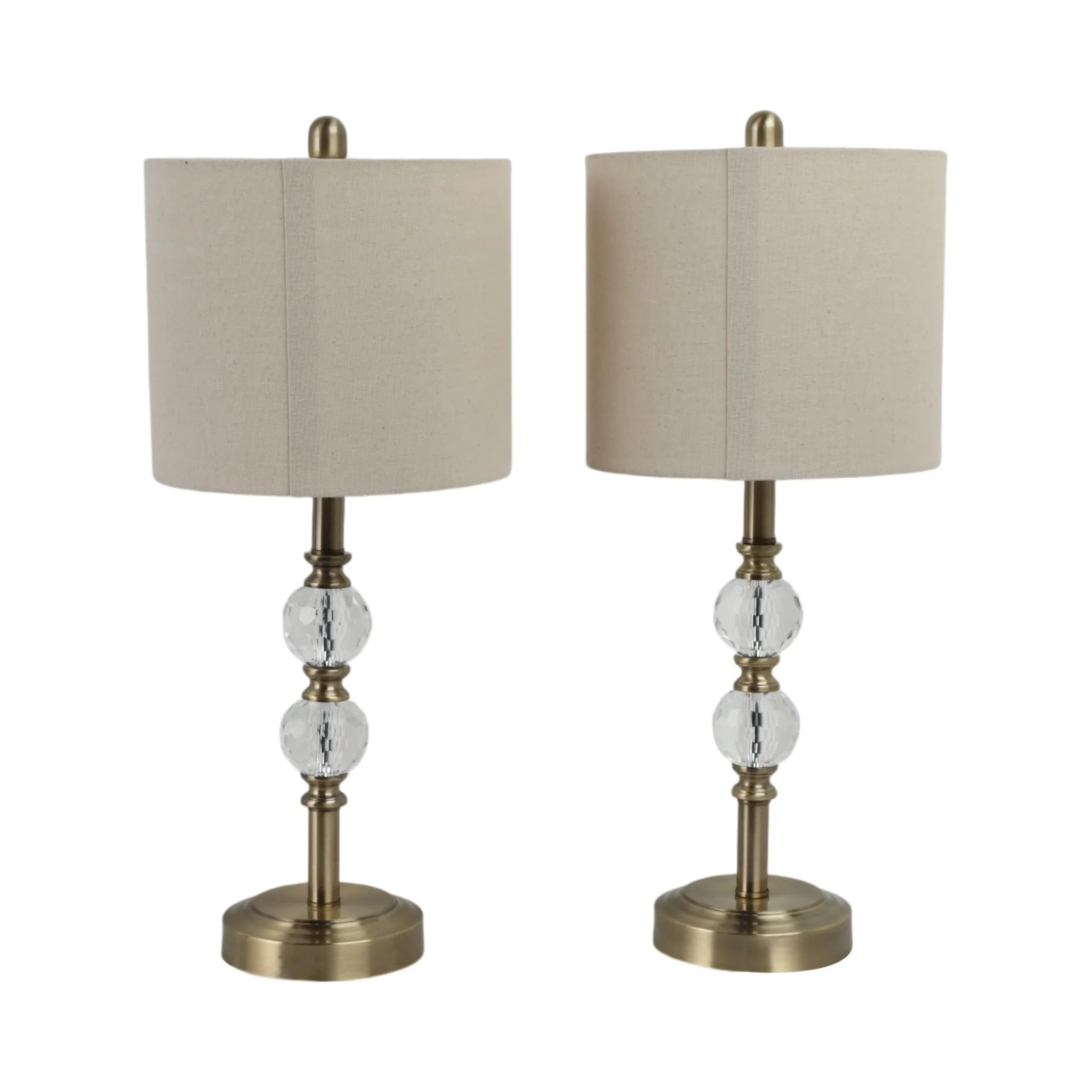 S/2, Crystal 26" Table Lamps, Gold - Image 4