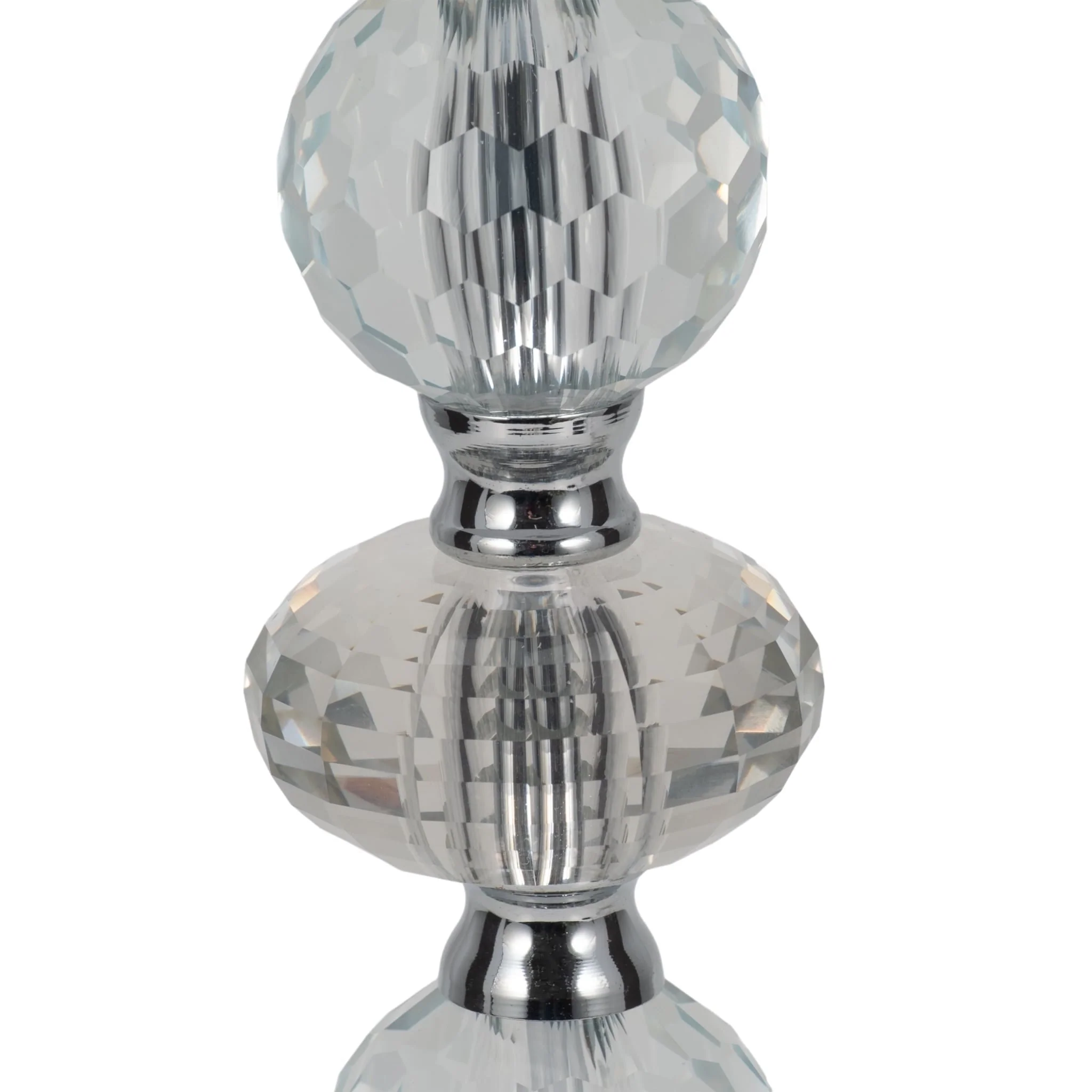 S/2 Crystal 28" Table Lamp, Silver - Image 4