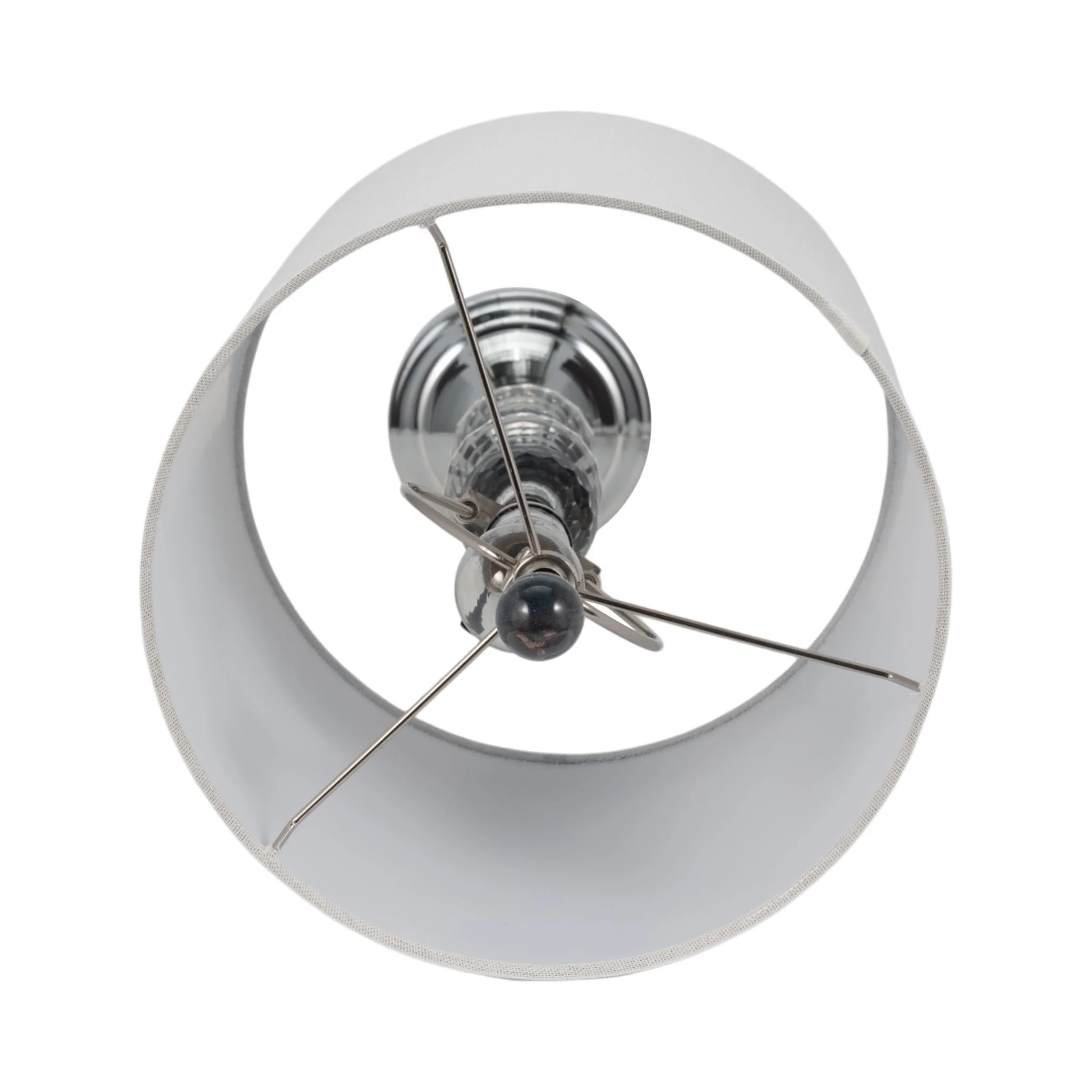 S/2 Crystal 28" Table Lamp, Silver - Image 6
