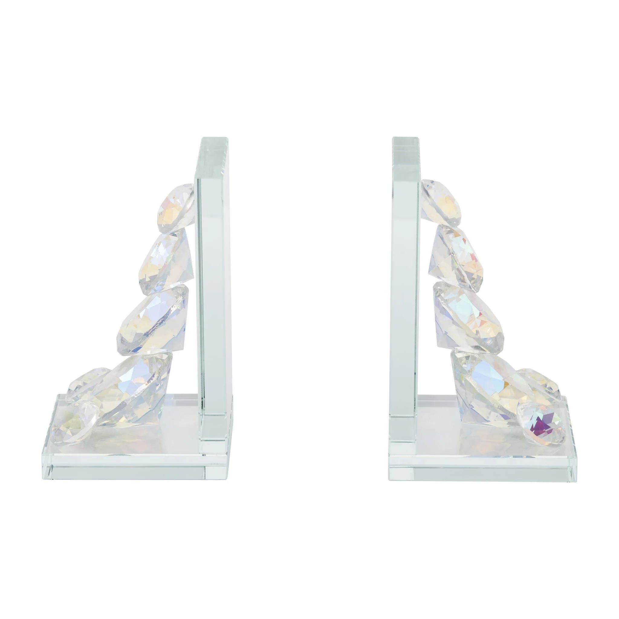 S/2 Crystal Diamond Bookends, Rainbow - Image 2