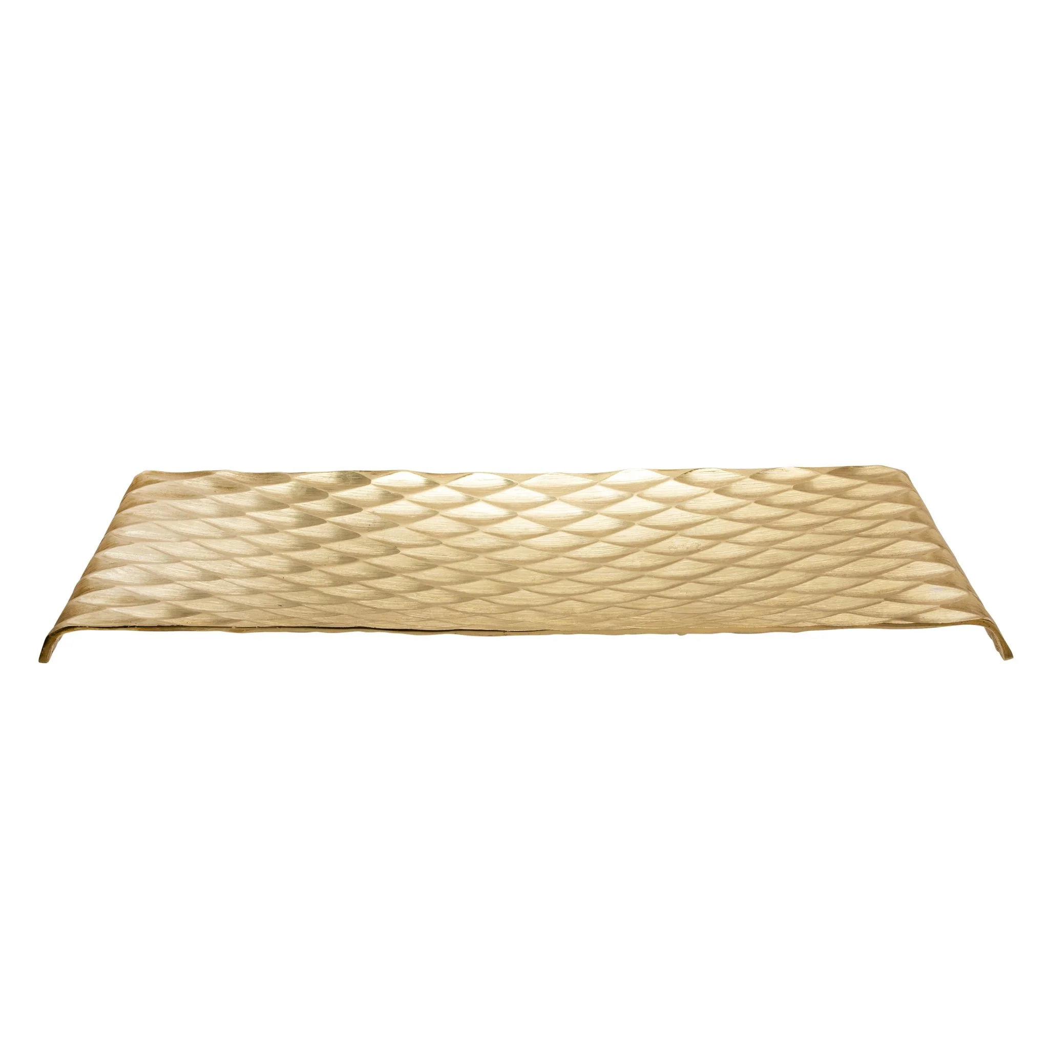 S/2 Decorative Hammered Metal Tray, Gold/silver - Image 2