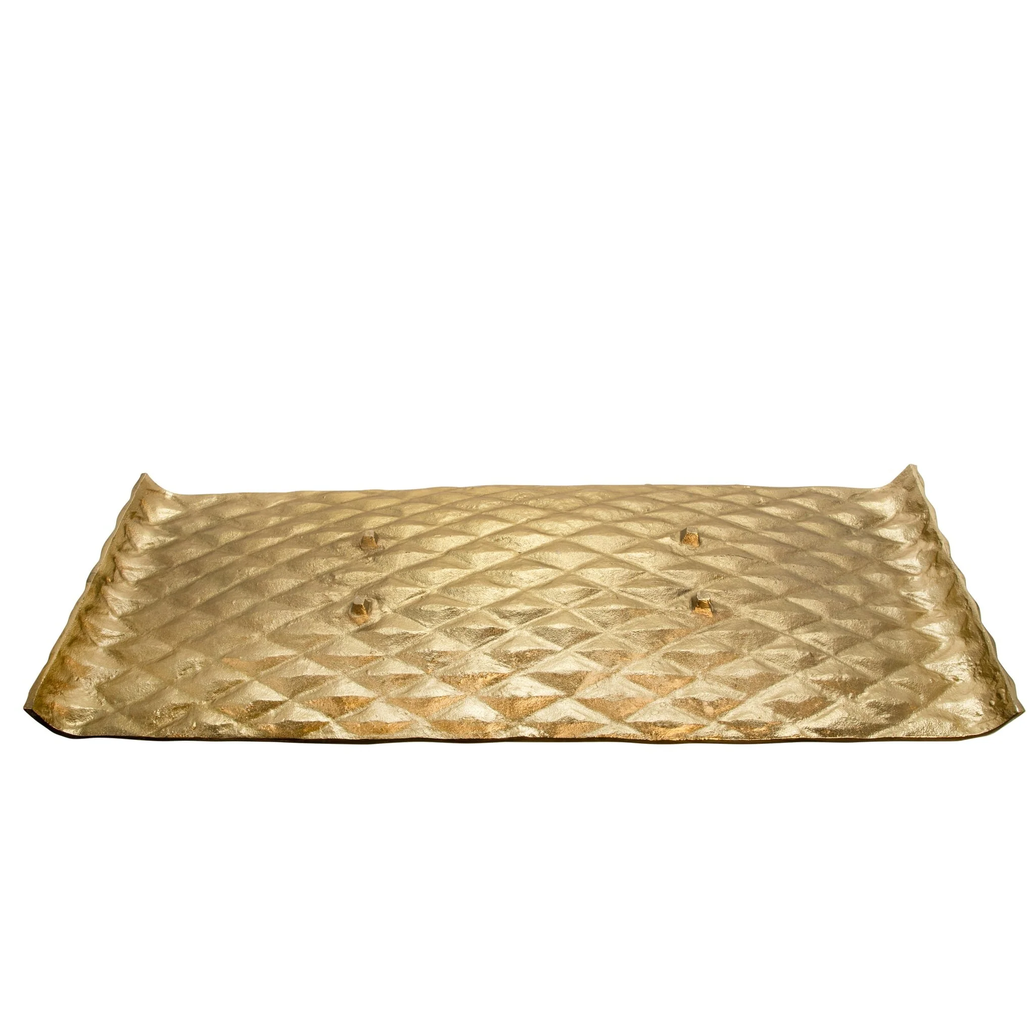 S/2 Decorative Hammered Metal Tray, Gold/silver - Image 6