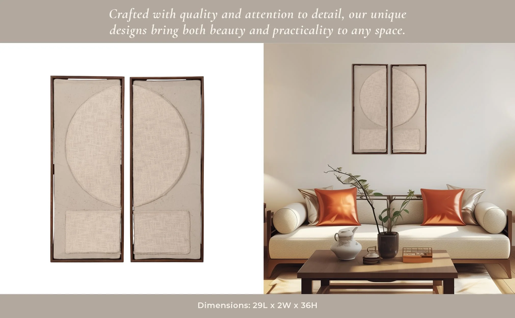 S/2 Ecomix Fabric Wall Decor, Cream - Image 13