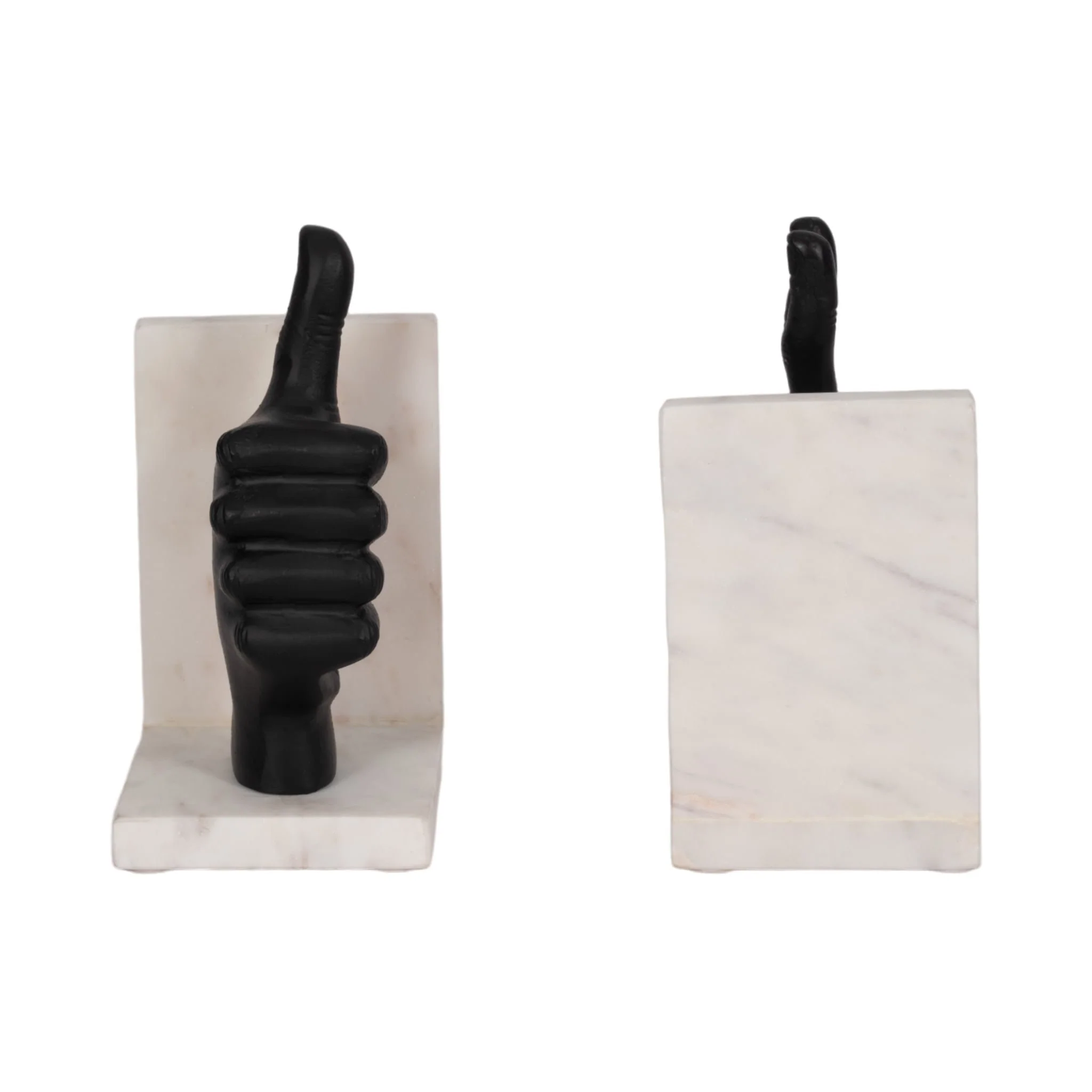 S/2 Hand Sign Bookends, Black - Image 4