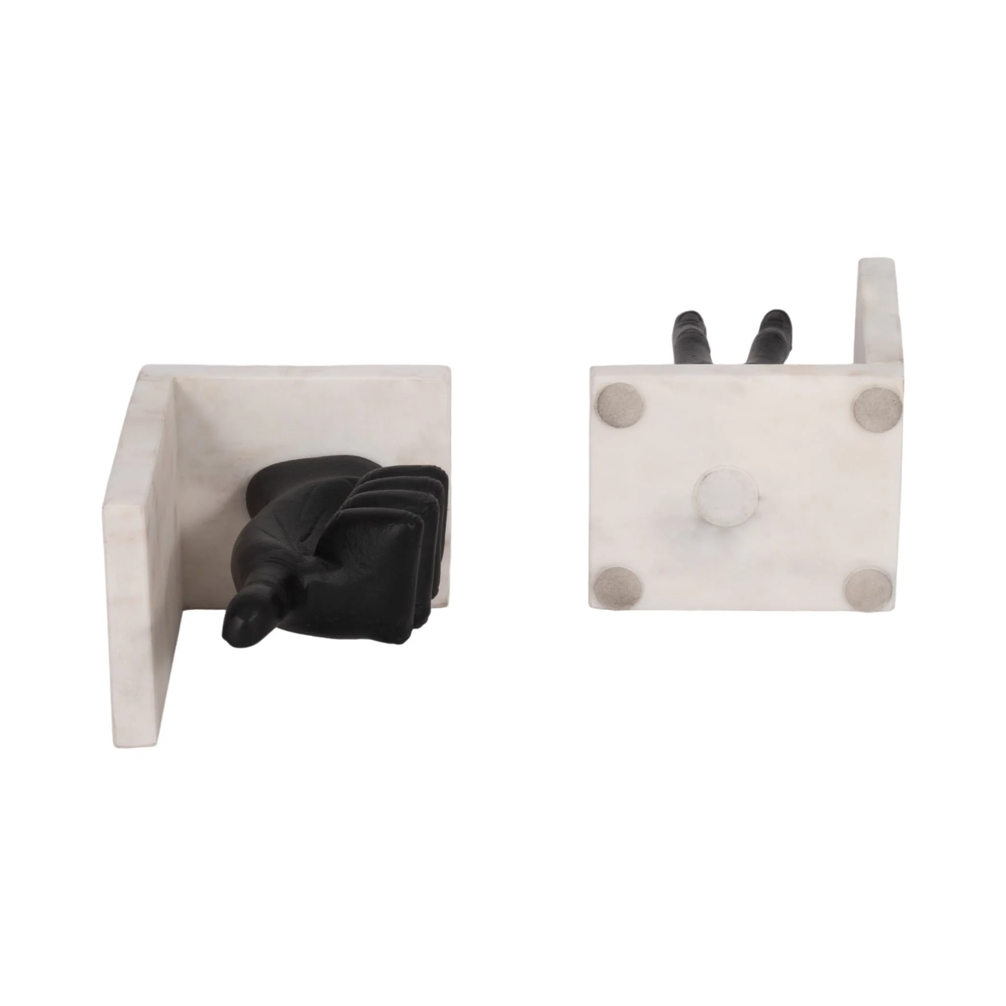 S/2 Hand Sign Bookends, Black - Image 6