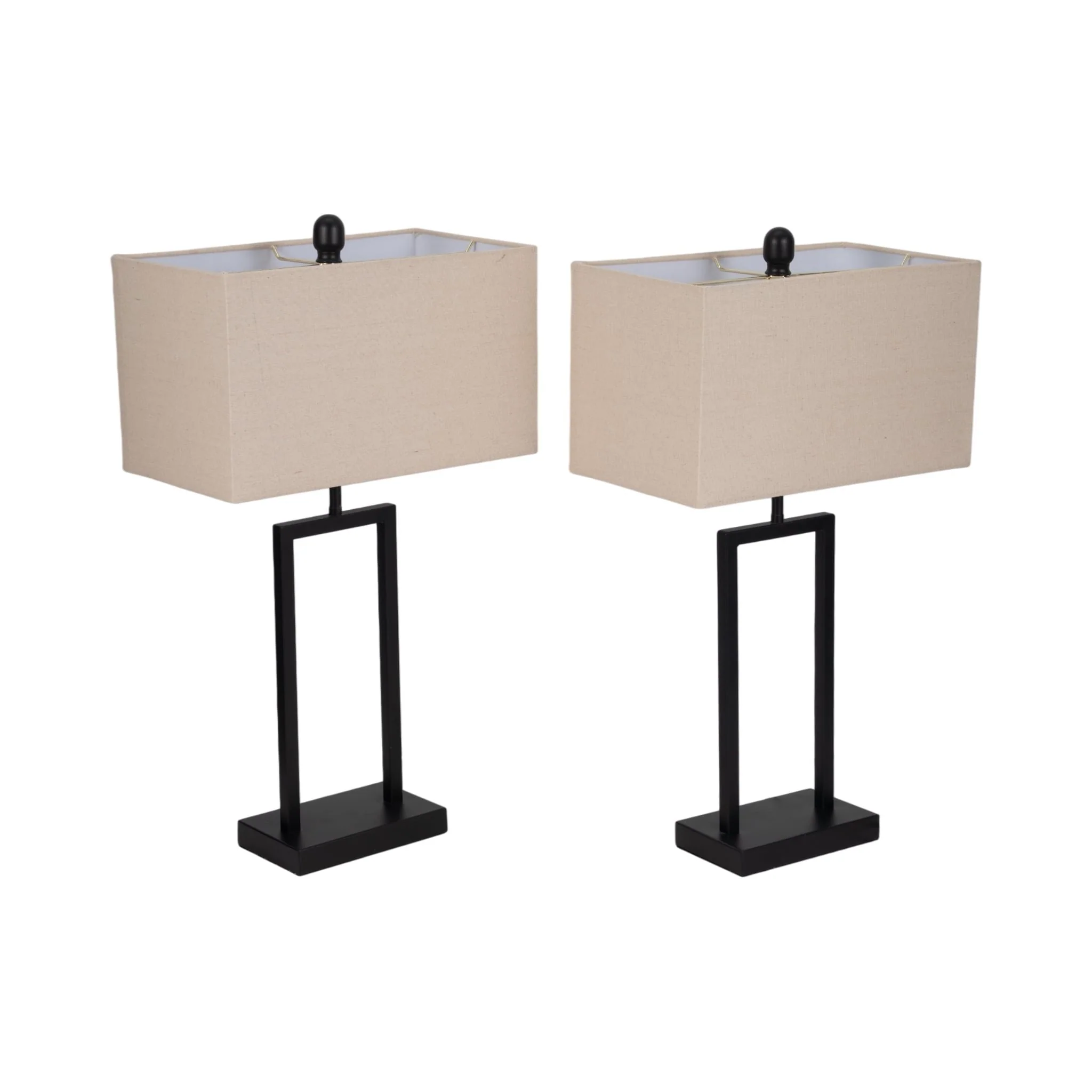 S/2 Metal 25" Table Lamp, Black - Image 4