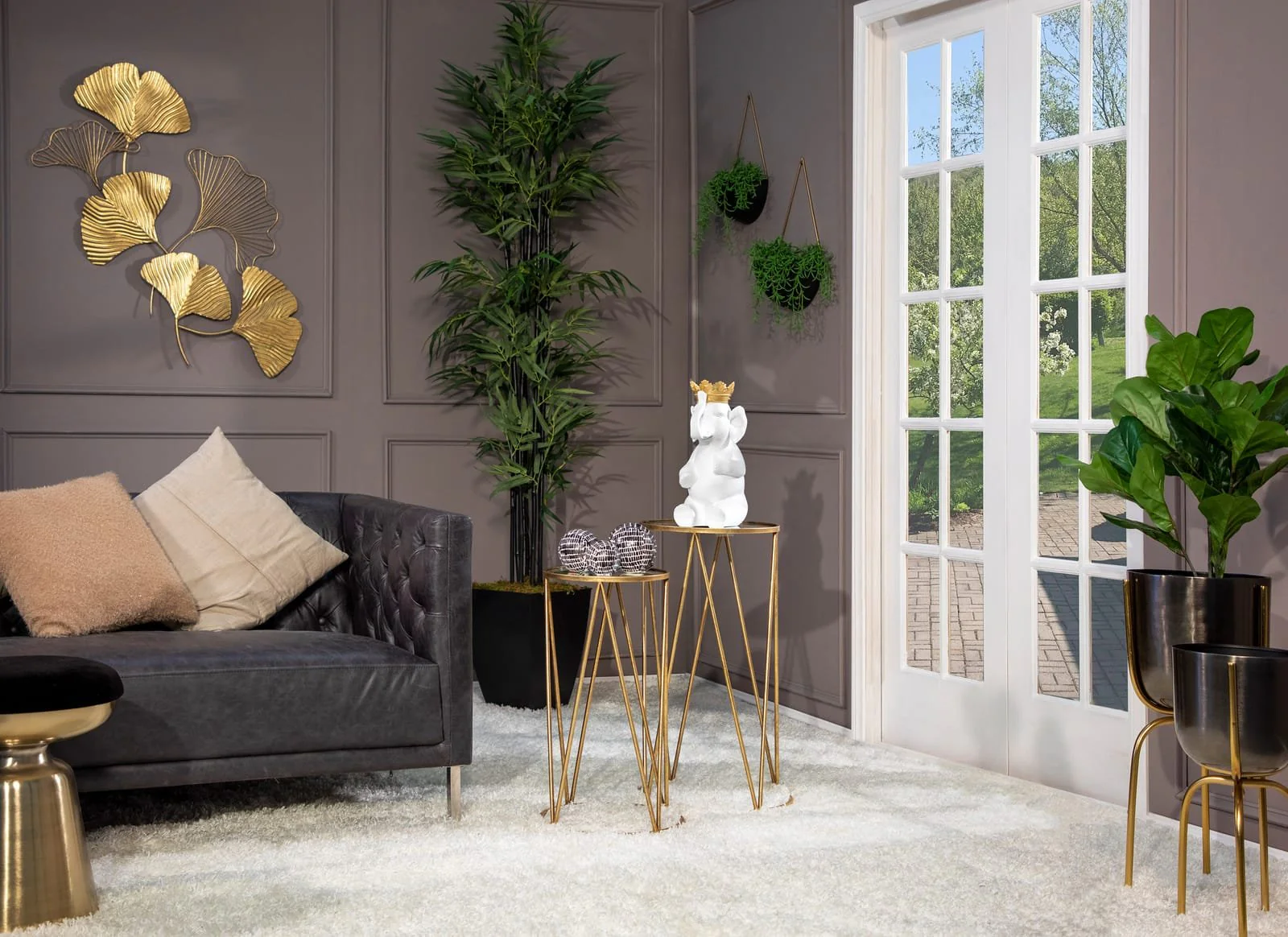 S/2 Metal Half Moon Wall Planters, Black - Image 5