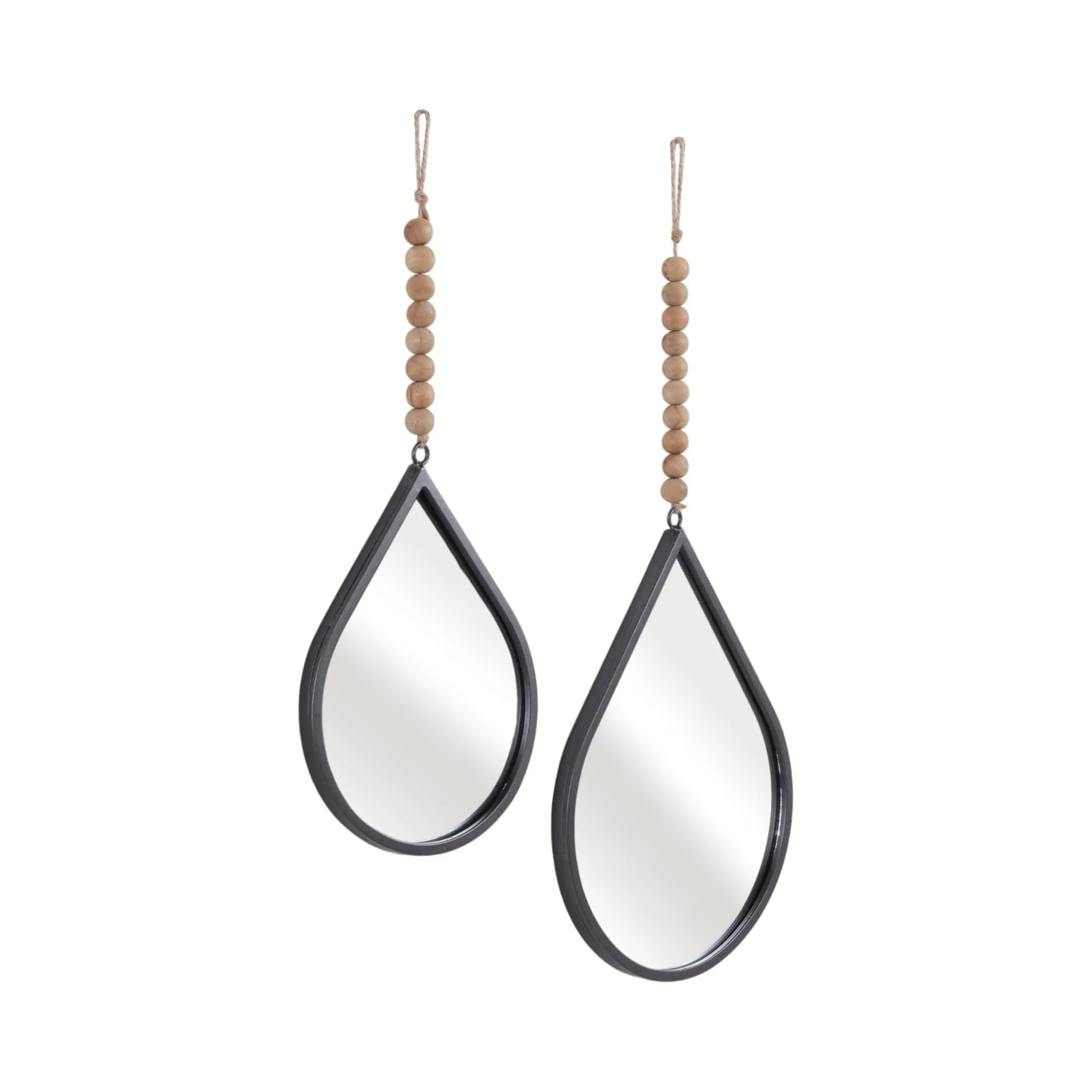 S/2 Metal Teardrop Wall Mirror, Gunmetal Wb - Image 2