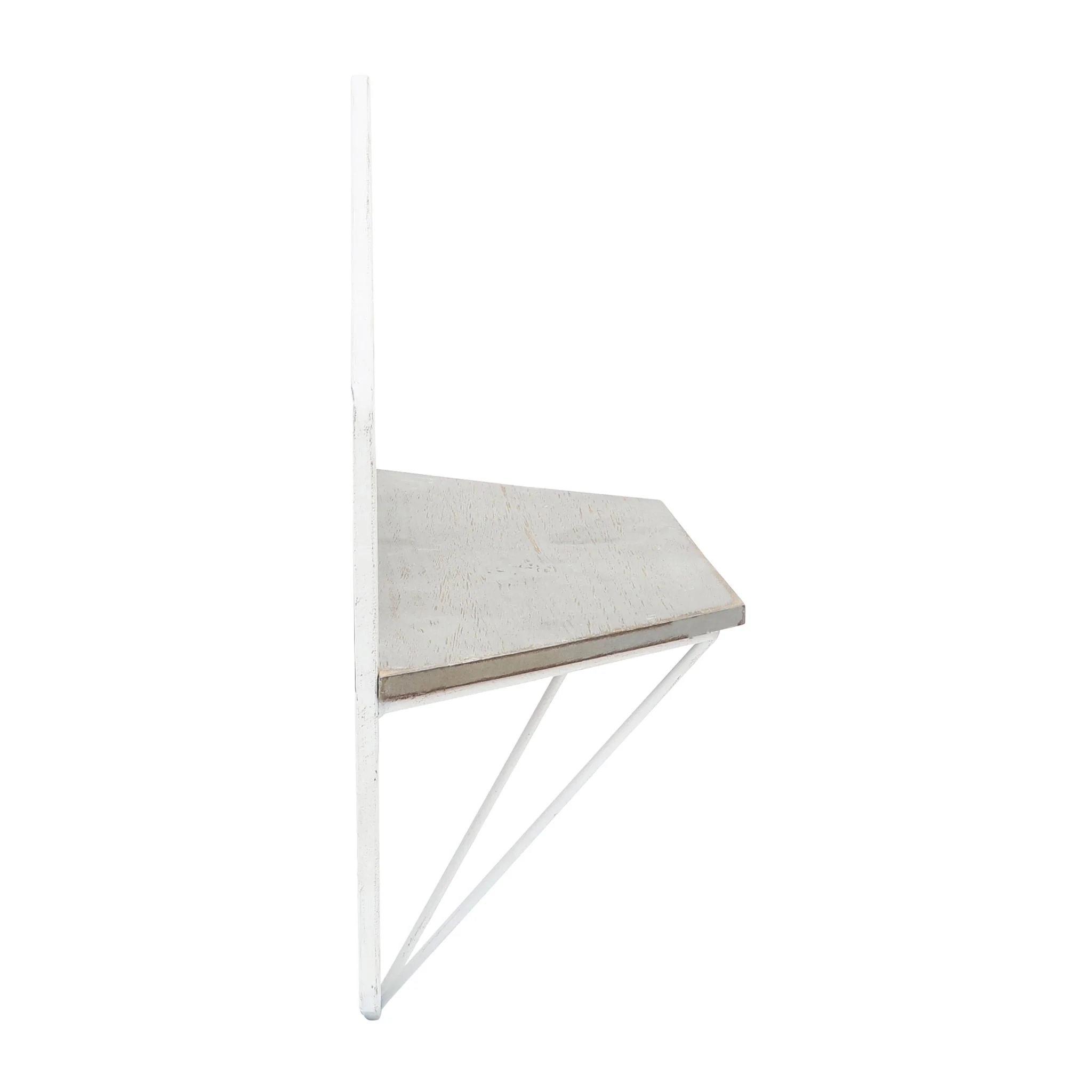 S/2 Metal / Wood Hexagon Wall Shelves, Wht/gray - Image 4