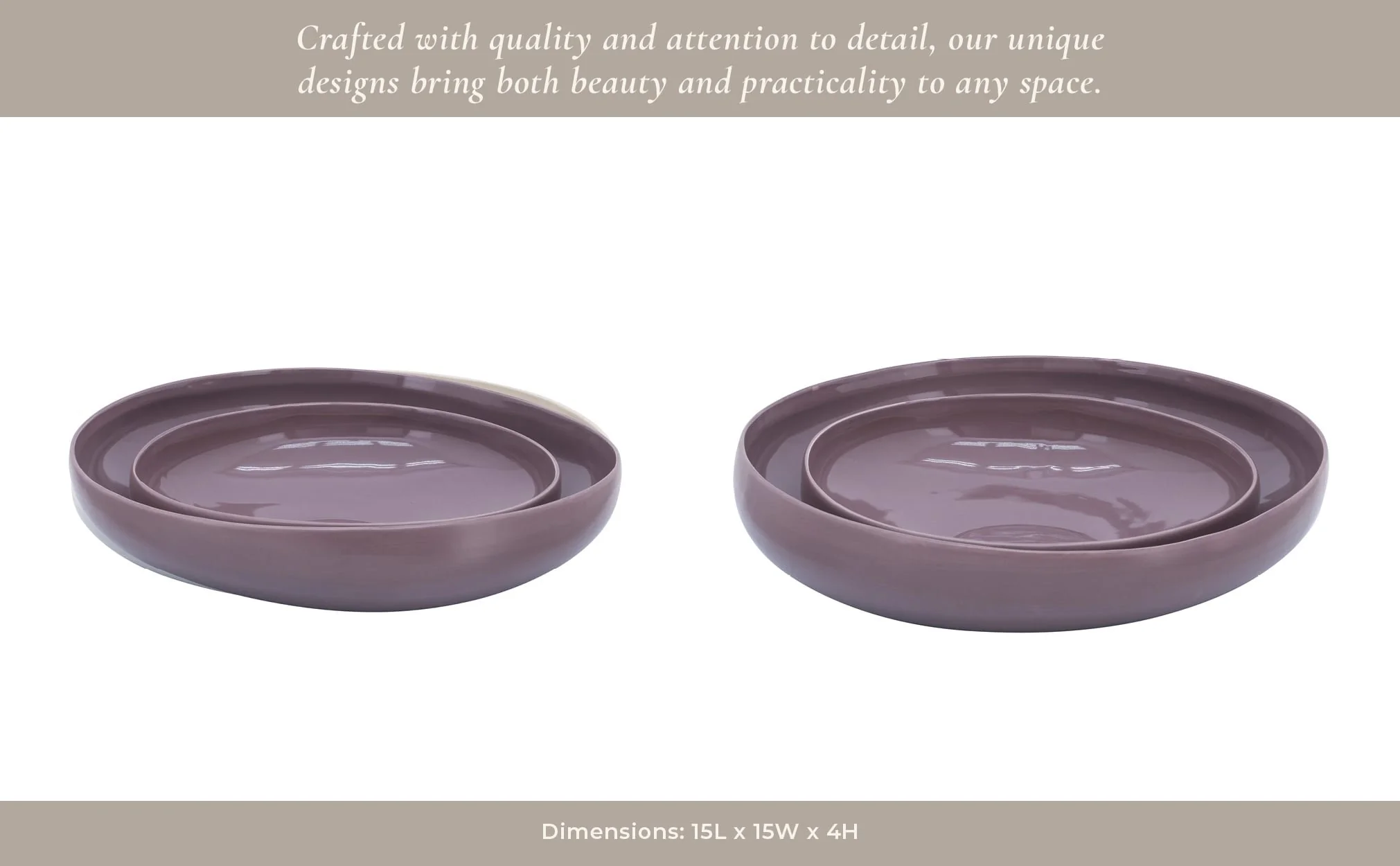 S/2 Organic Bowls 12/15", Lavander - Image 10