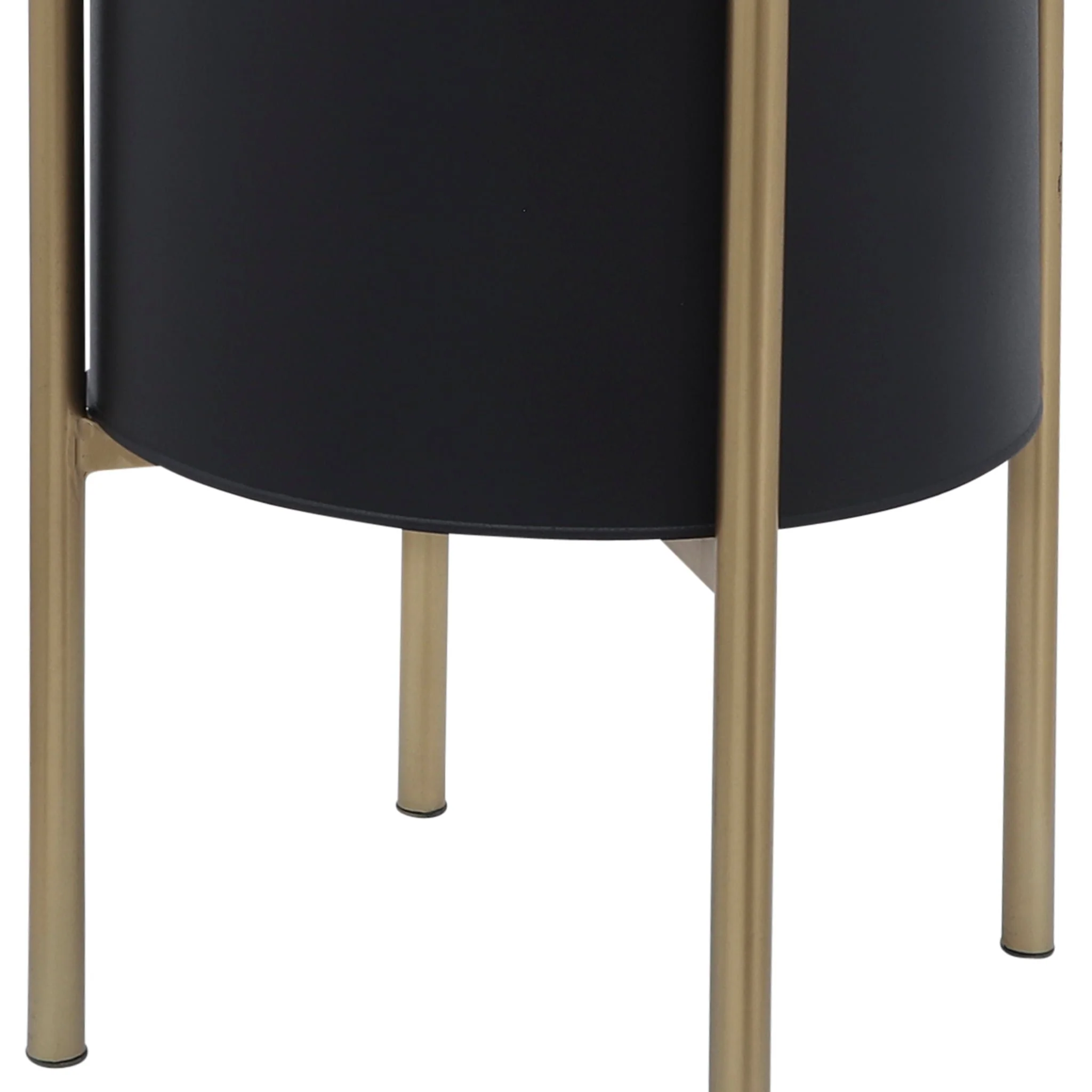 S/2 Planter On Metal Stand, Black/gld - Image 4