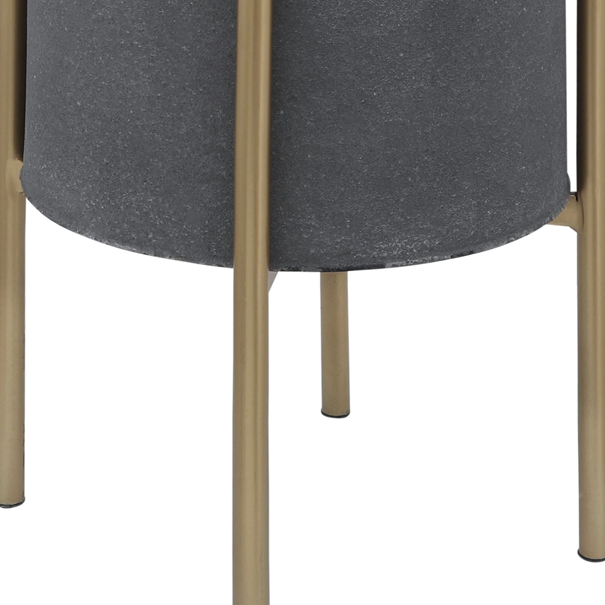 S/2 Planter On Metal Stand, Gray/gld - Image 4