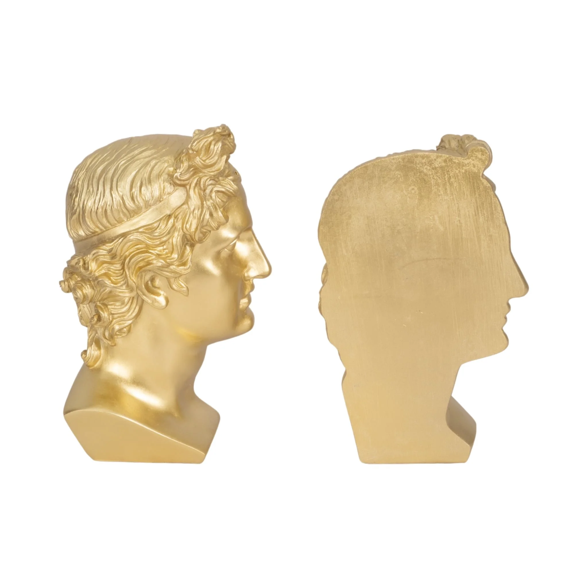 S/2 Resin, 9" Greek Goddess Bookends, Gold - Image 5