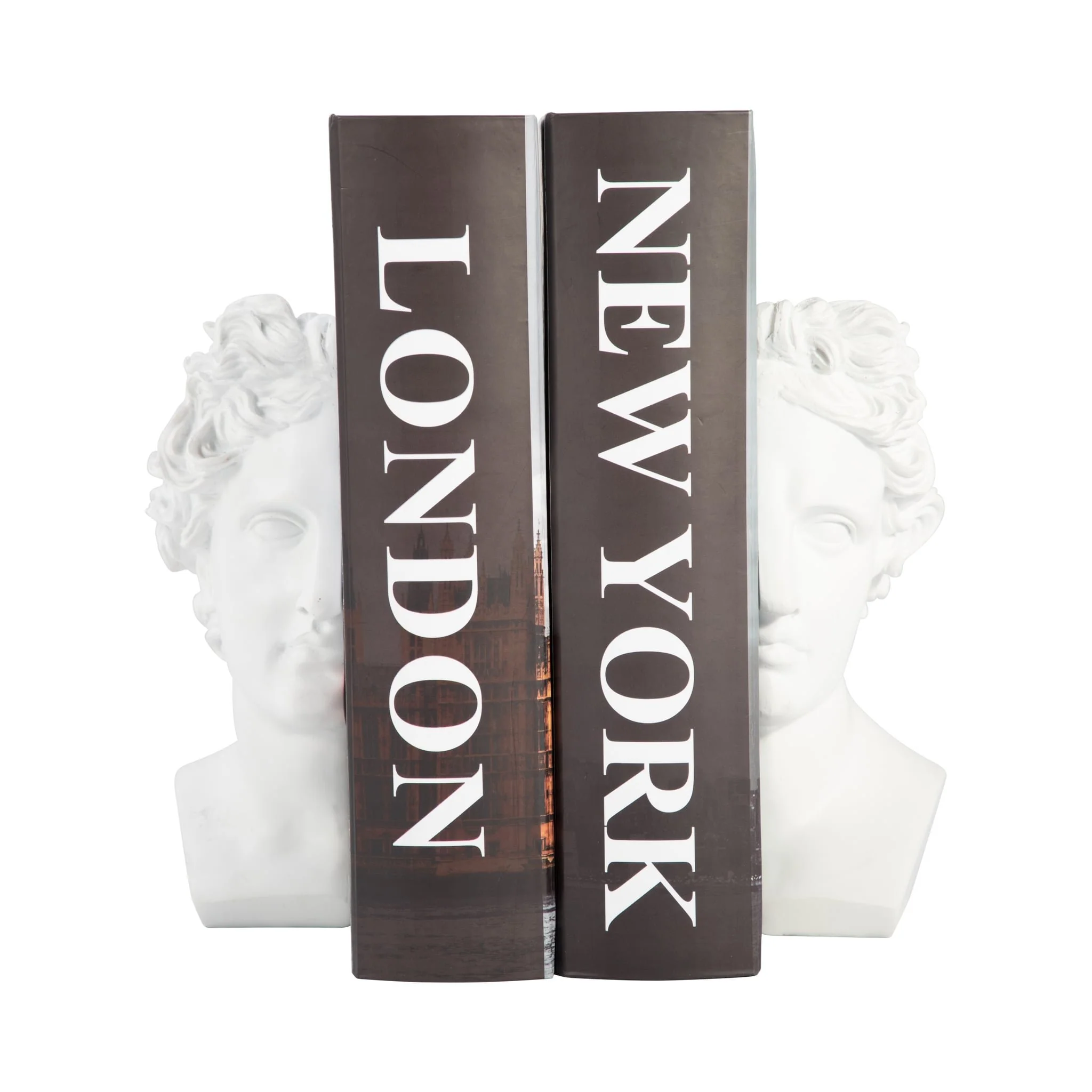S/2 Resin, 9" Greek Goddess Bookends, White - Image 2