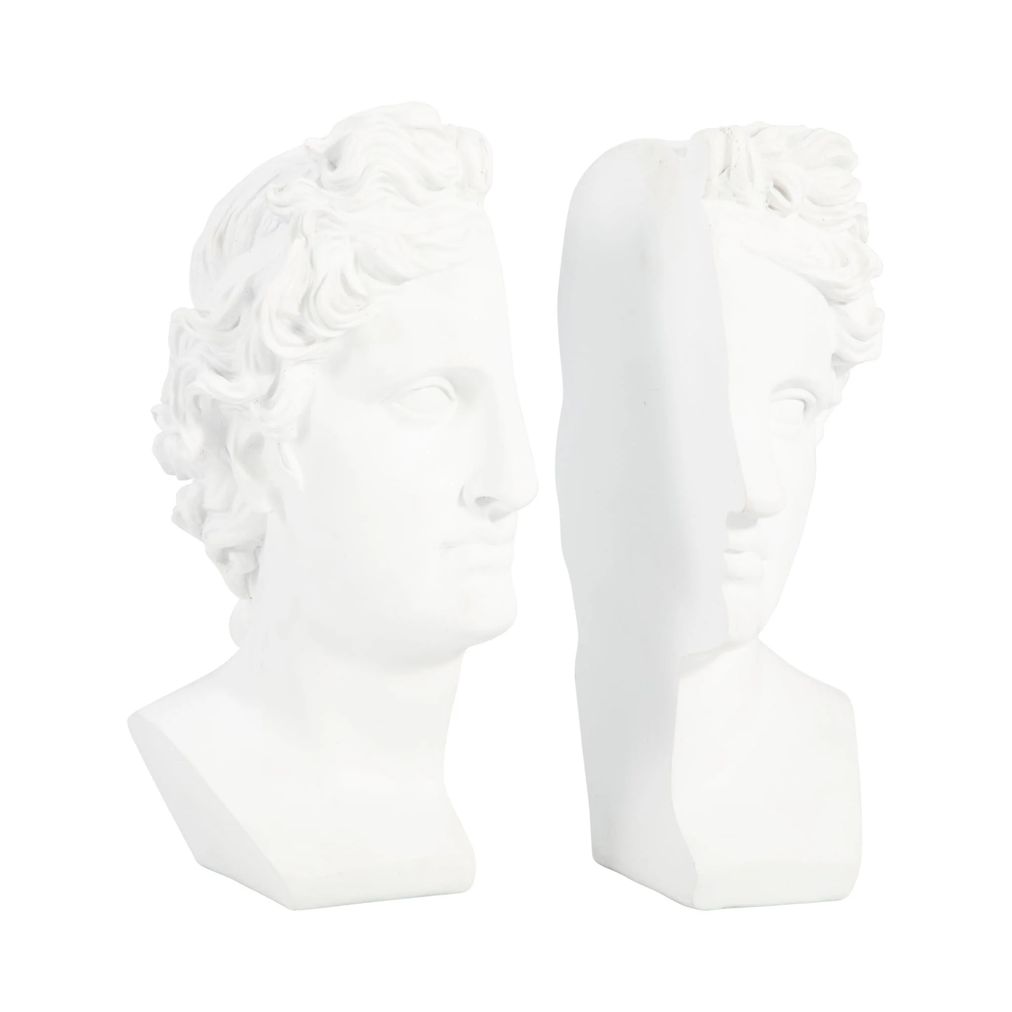 S/2 Resin, 9" Greek Goddess Bookends, White - Image 3
