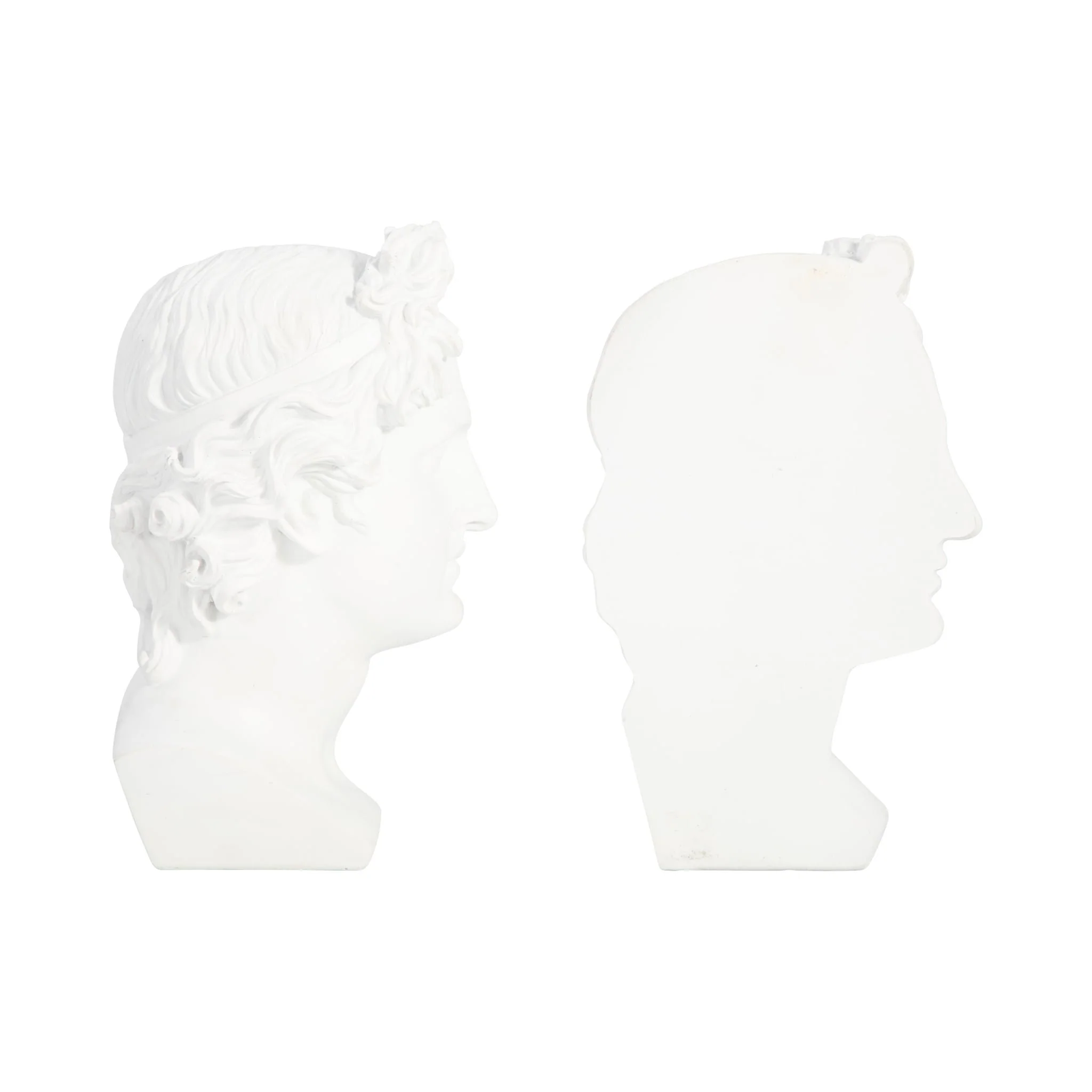S/2 Resin, 9" Greek Goddess Bookends, White - Image 4