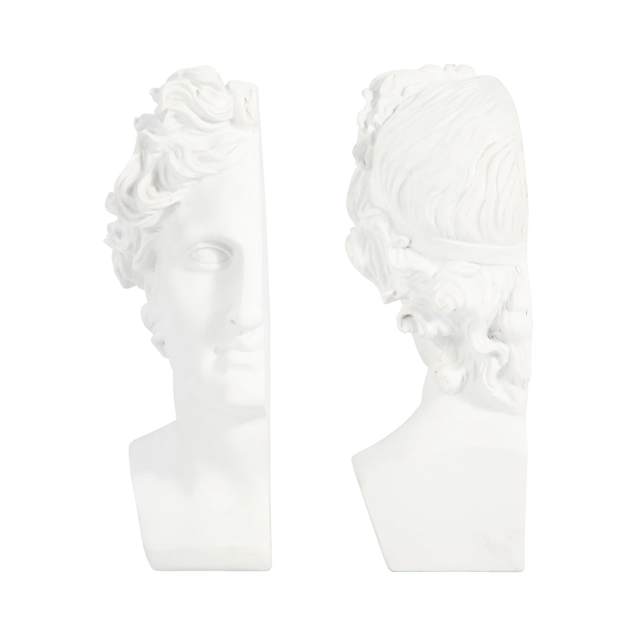 S/2 Resin, 9" Greek Goddess Bookends, White - Image 5
